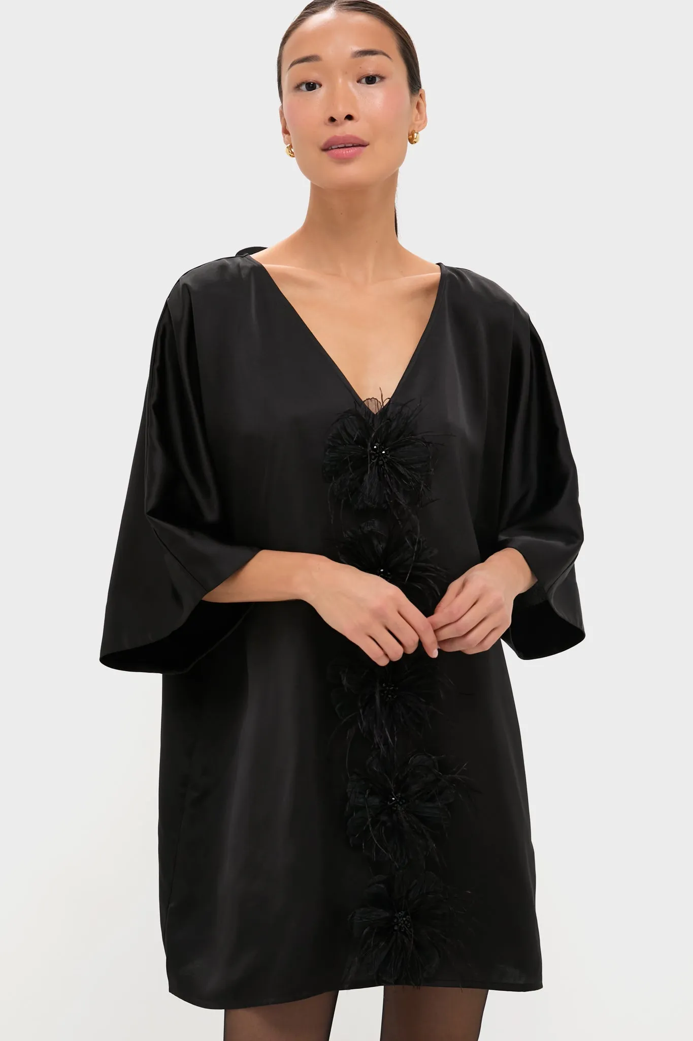 Black Satin Diane Mini Dress sold by Tuckernuck product image thumbnail 3