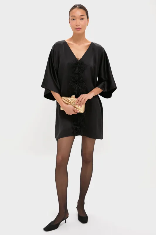Black Satin Diane Mini Dress sold by Tuckernuck