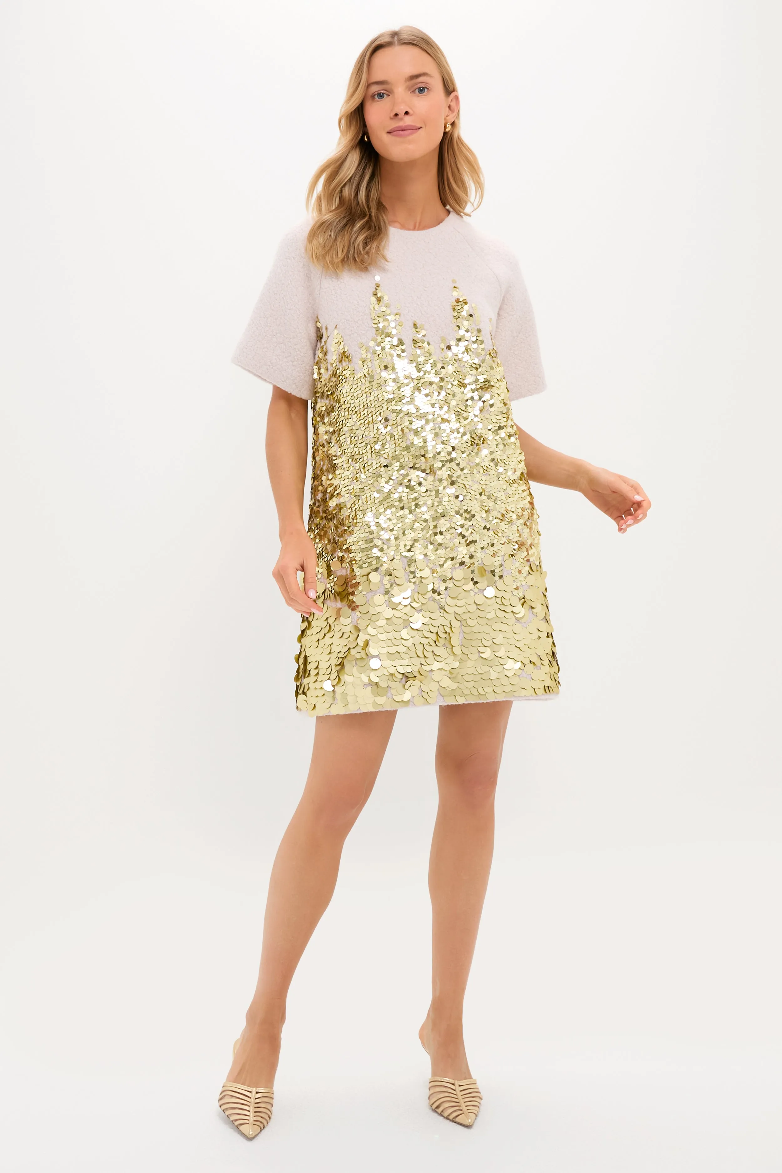 City Lights Gold Aerin Dress sold by Tuckernuck