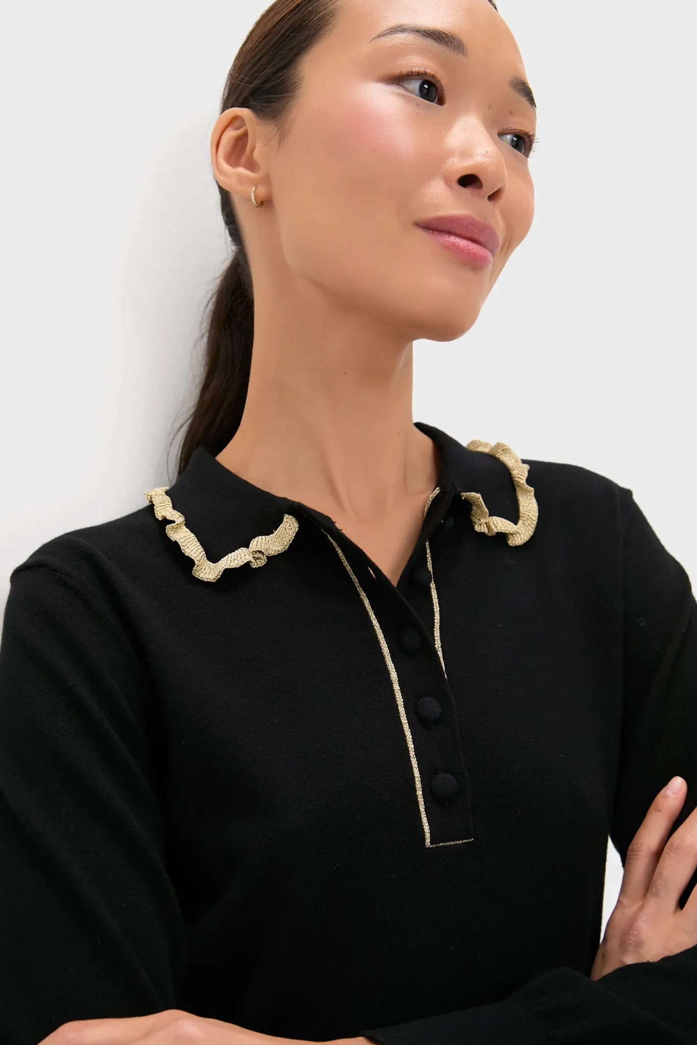 Black Annalane Collared Sweater sold by Tuckernuck product image thumbnail 5