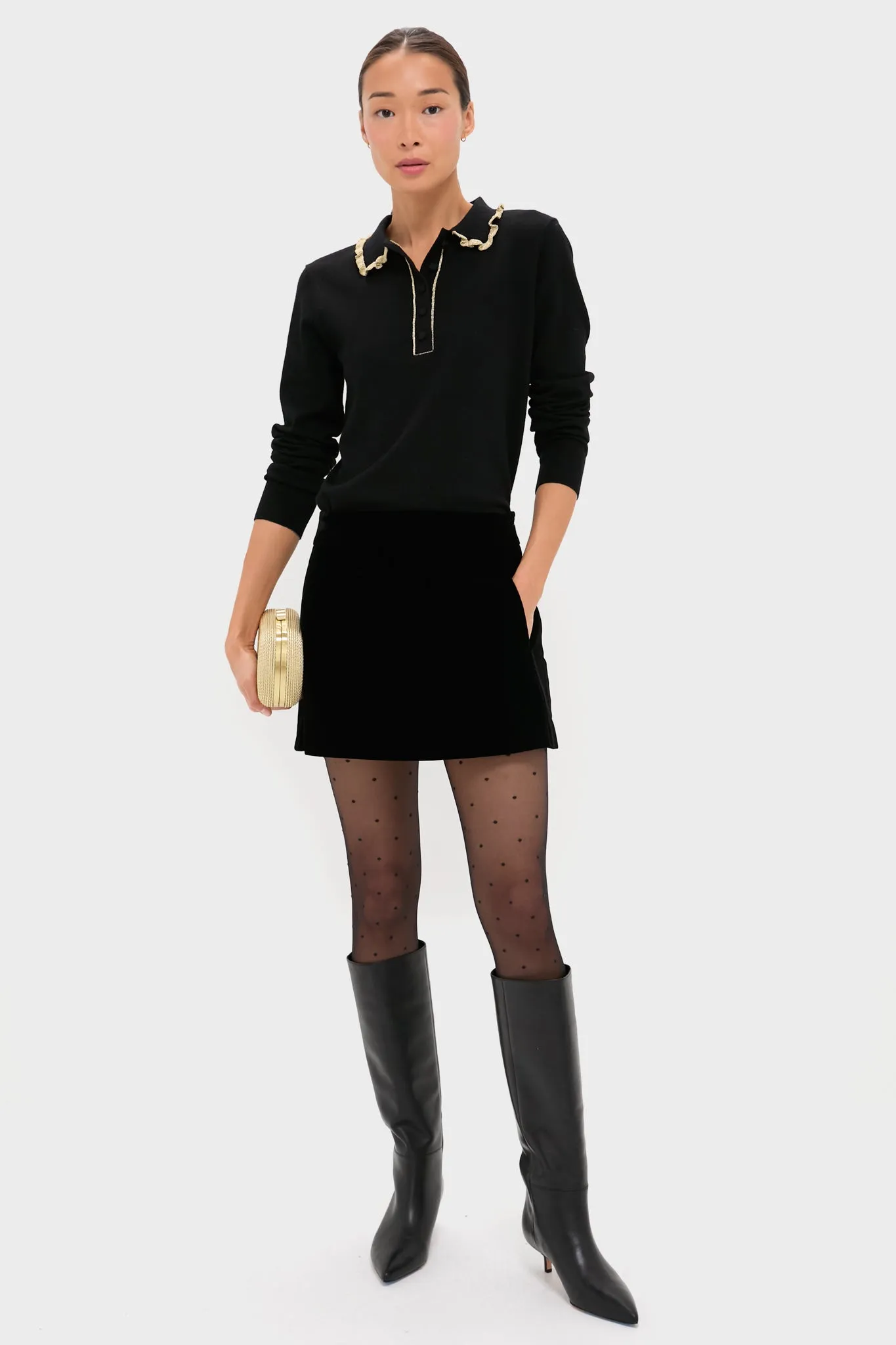 Black Annalane Collared Sweater sold by Tuckernuck product image thumbnail 2