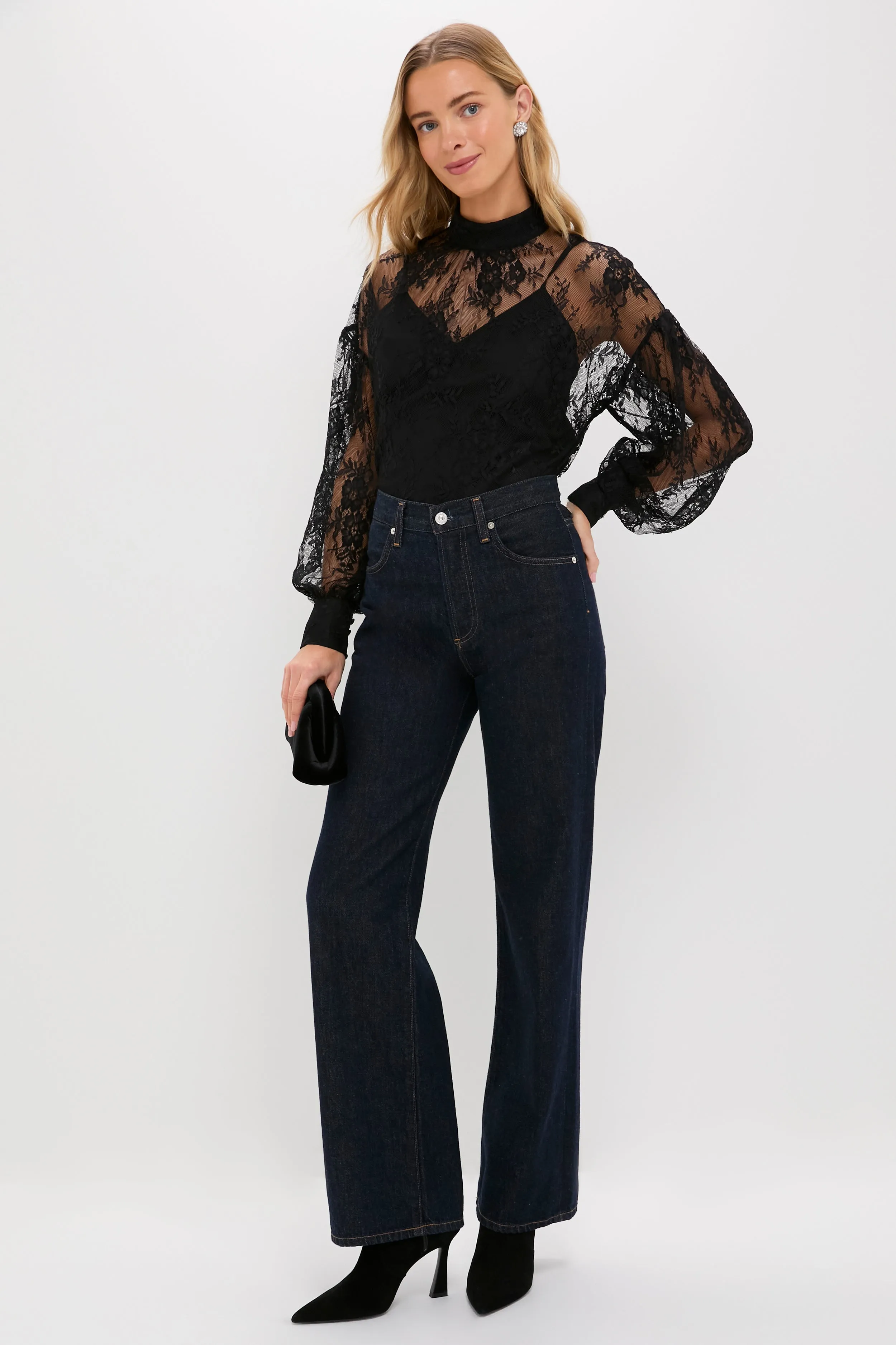 Black Lace Adele Blouse sold by Tuckernuck product image thumbnail 3