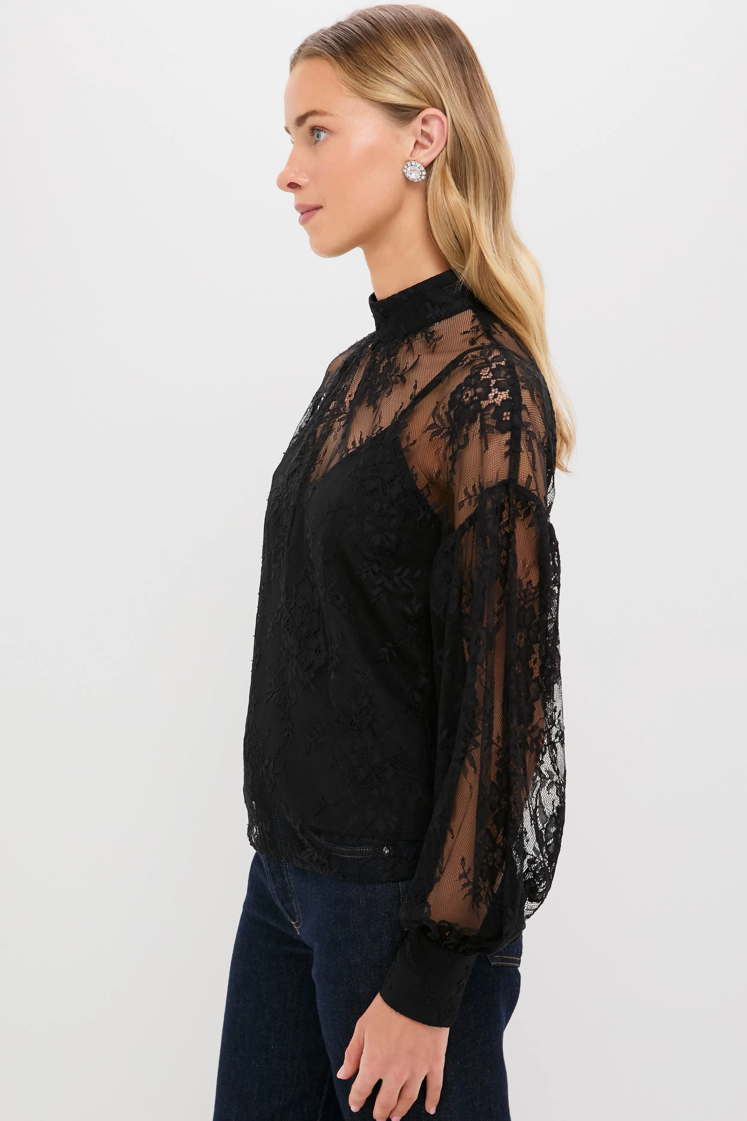 Black Lace Adele Blouse sold by Tuckernuck product image thumbnail 4