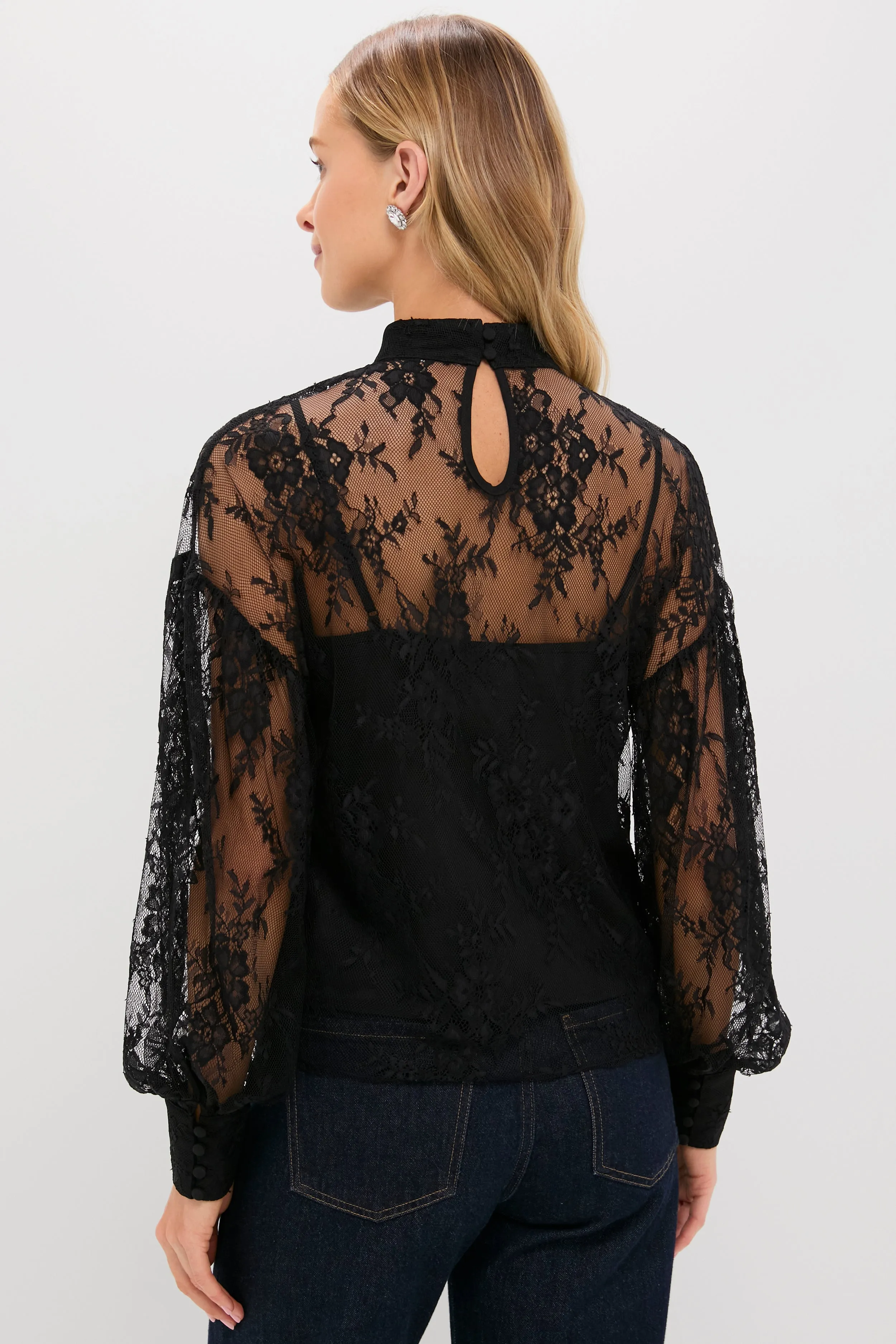 Black Lace Adele Blouse sold by Tuckernuck product image thumbnail 5