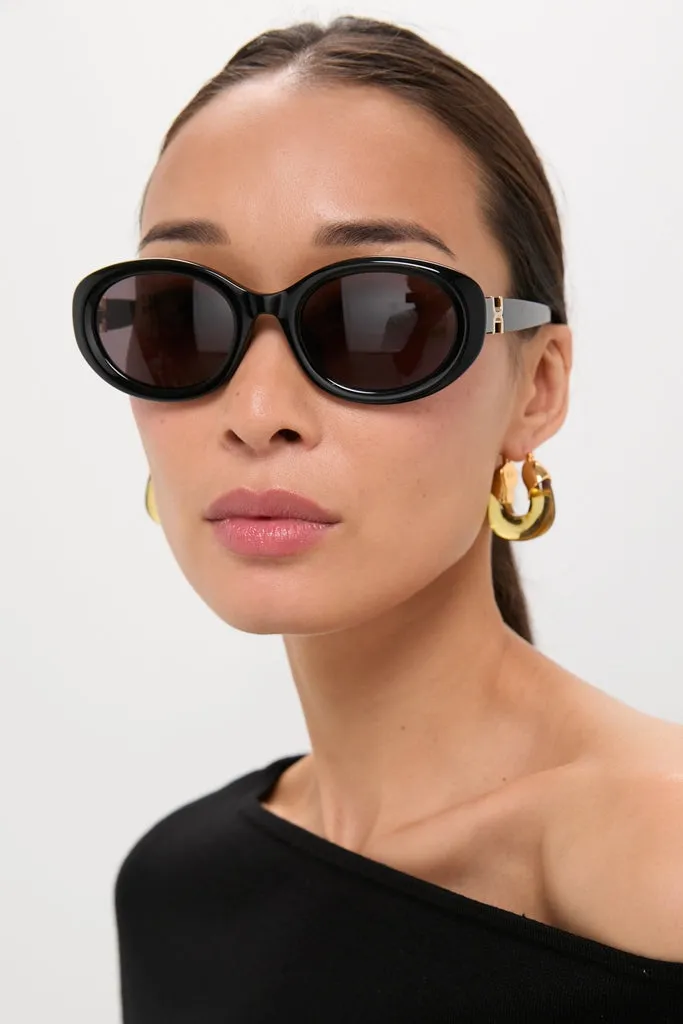 Shiny Solid Black Marcie Sunglasses sold by Tuckernuck product image thumbnail 2