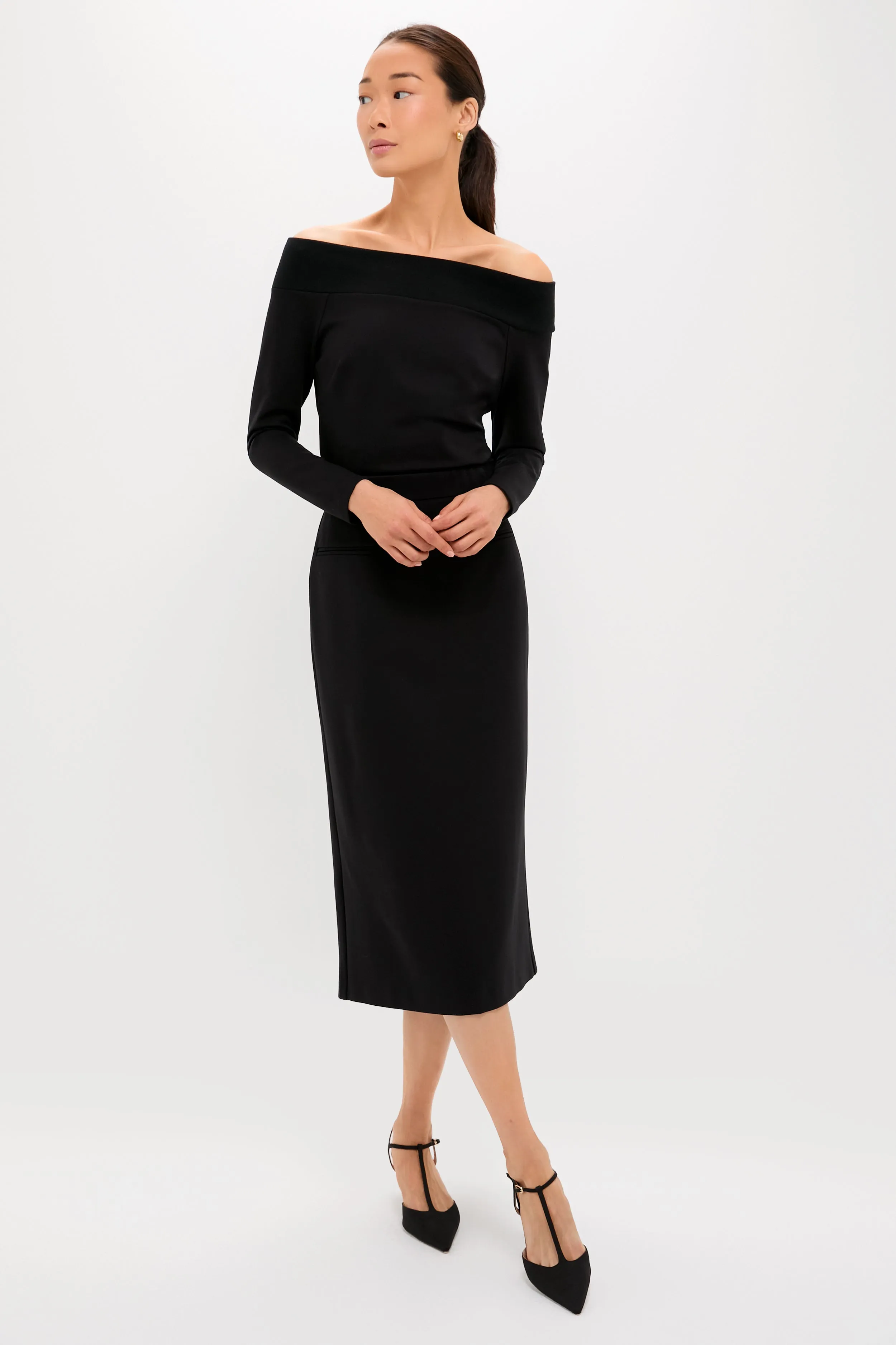 Black Ponte Off the Shoulder Mara Top sold by Tuckernuck