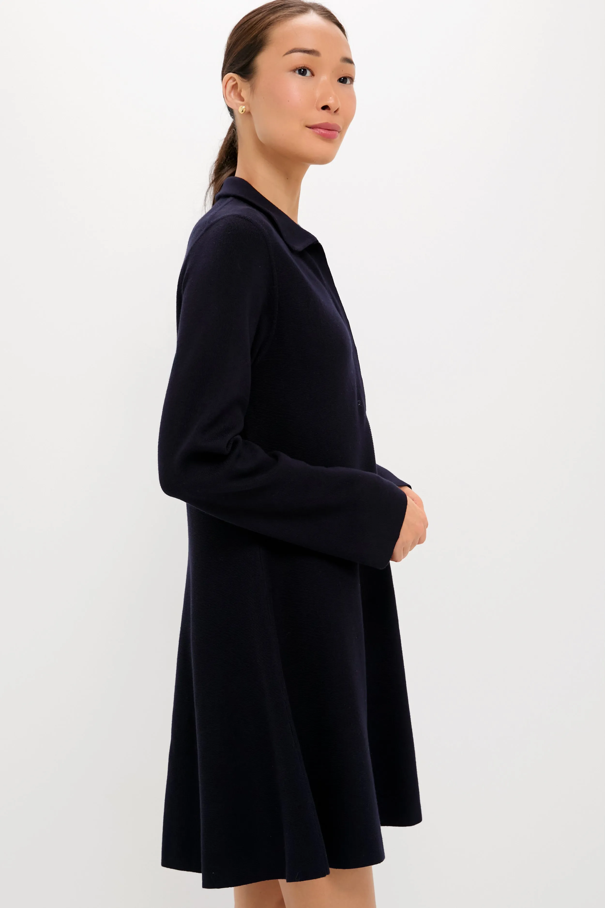 Navy Knit Callie Shirt Dress sold by Tuckernuck product image thumbnail 3