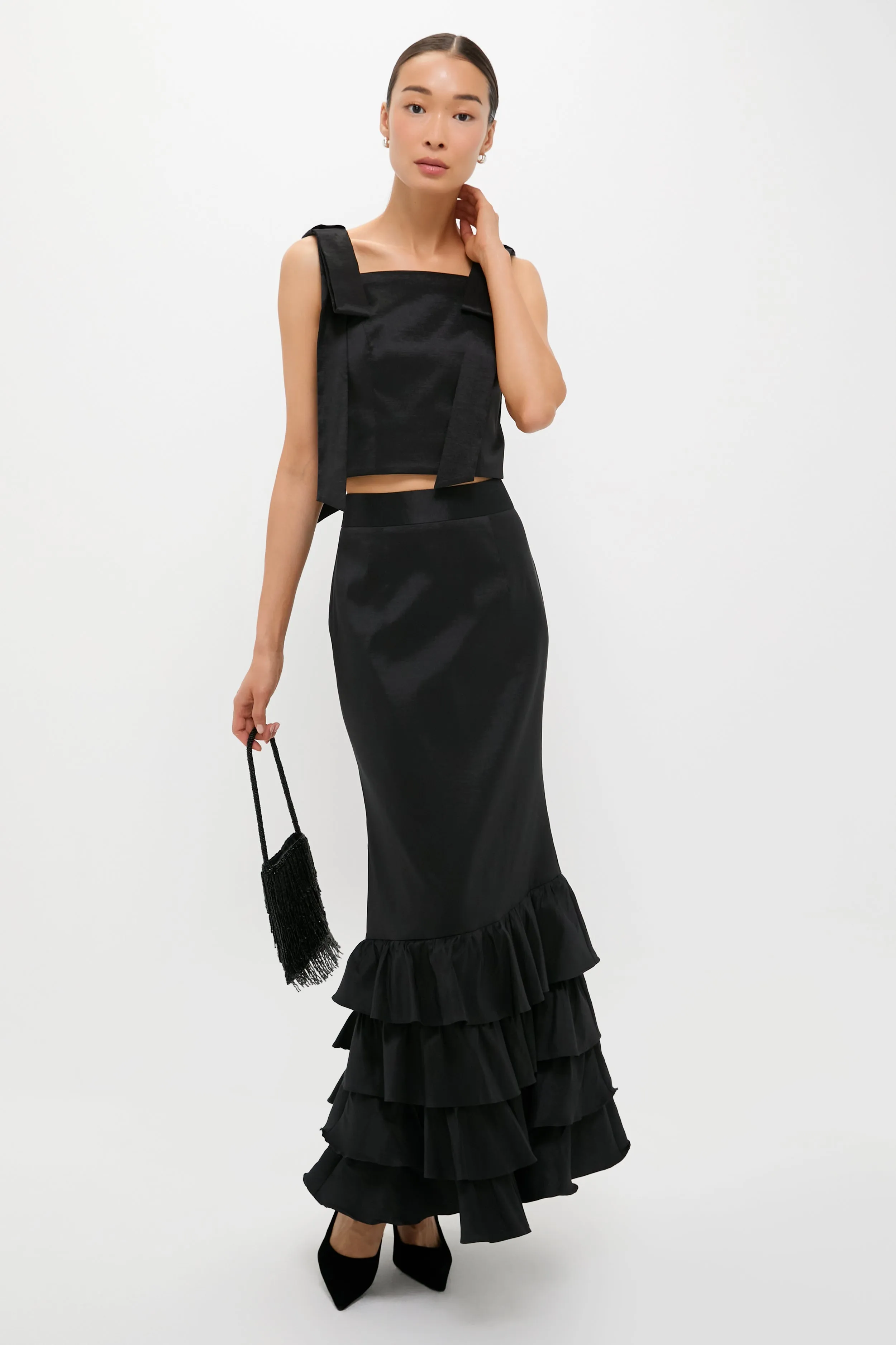 Black Taffeta Carolyn Skirt sold by Tuckernuck product image thumbnail 3