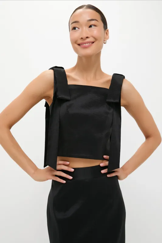 Black Taffeta Greer Top made by Tuckernuck