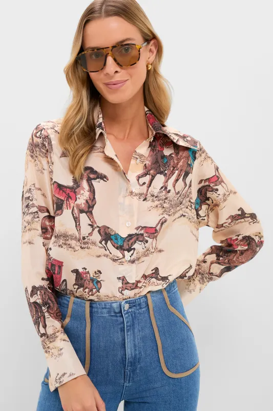 Nude Canyon Dana Cowboy Silk Shirt sold by Tuckernuck