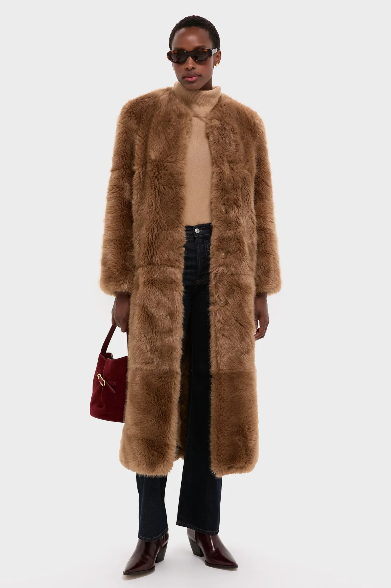 Nougat Faux Fur Hilma Coat sold by Tuckernuck product image thumbnail 2