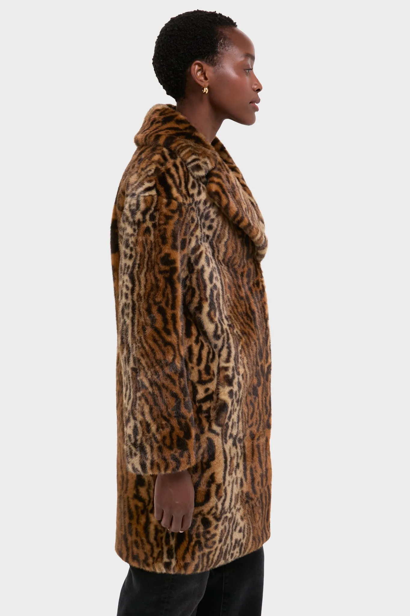 Leopard Print Faux Fur Camille Cocoon Coat sold by Tuckernuck product image thumbnail 3