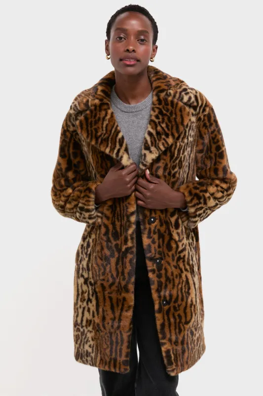 Leopard Print Faux Fur Camille Cocoon Coat sold by Tuckernuck