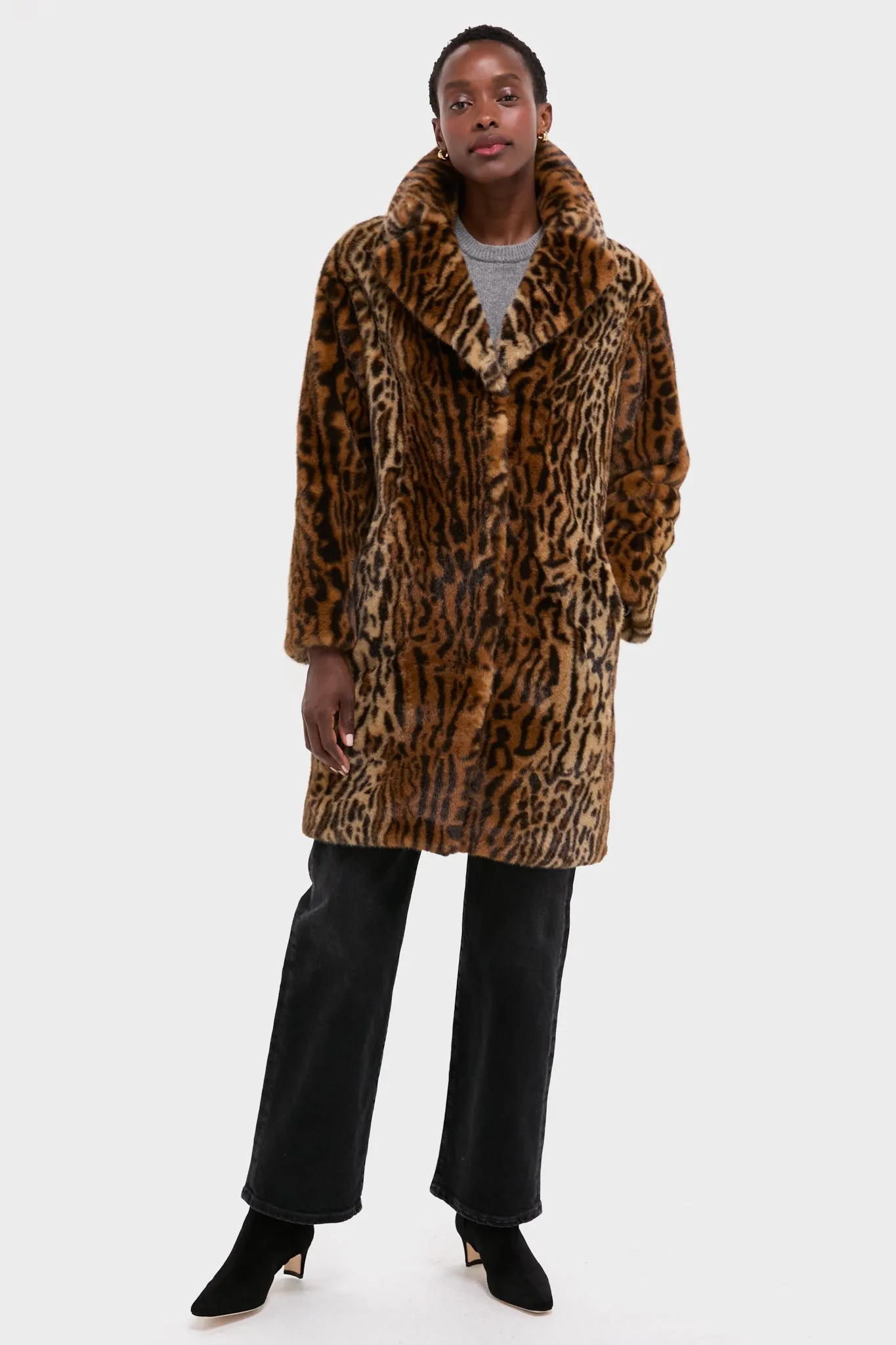 Leopard Print Faux Fur Camille Cocoon Coat sold by Tuckernuck product image thumbnail 5