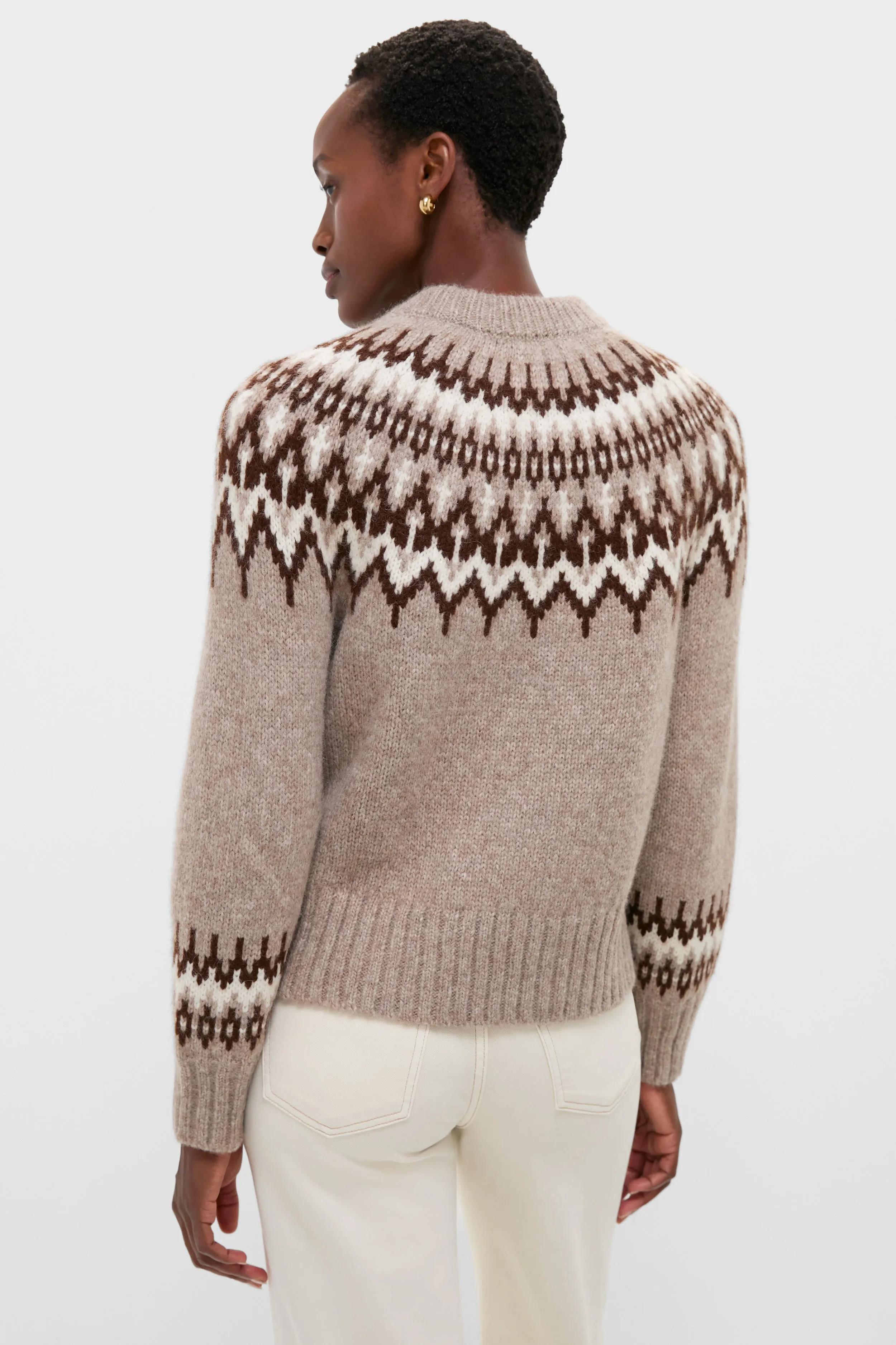 Taupe Fairisle Thatcher Crewneck sold by Tuckernuck product image thumbnail 4
