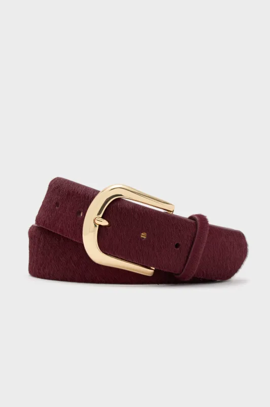 Burgundy Kennedy Calf-Hair Belt sold by Tuckernuck