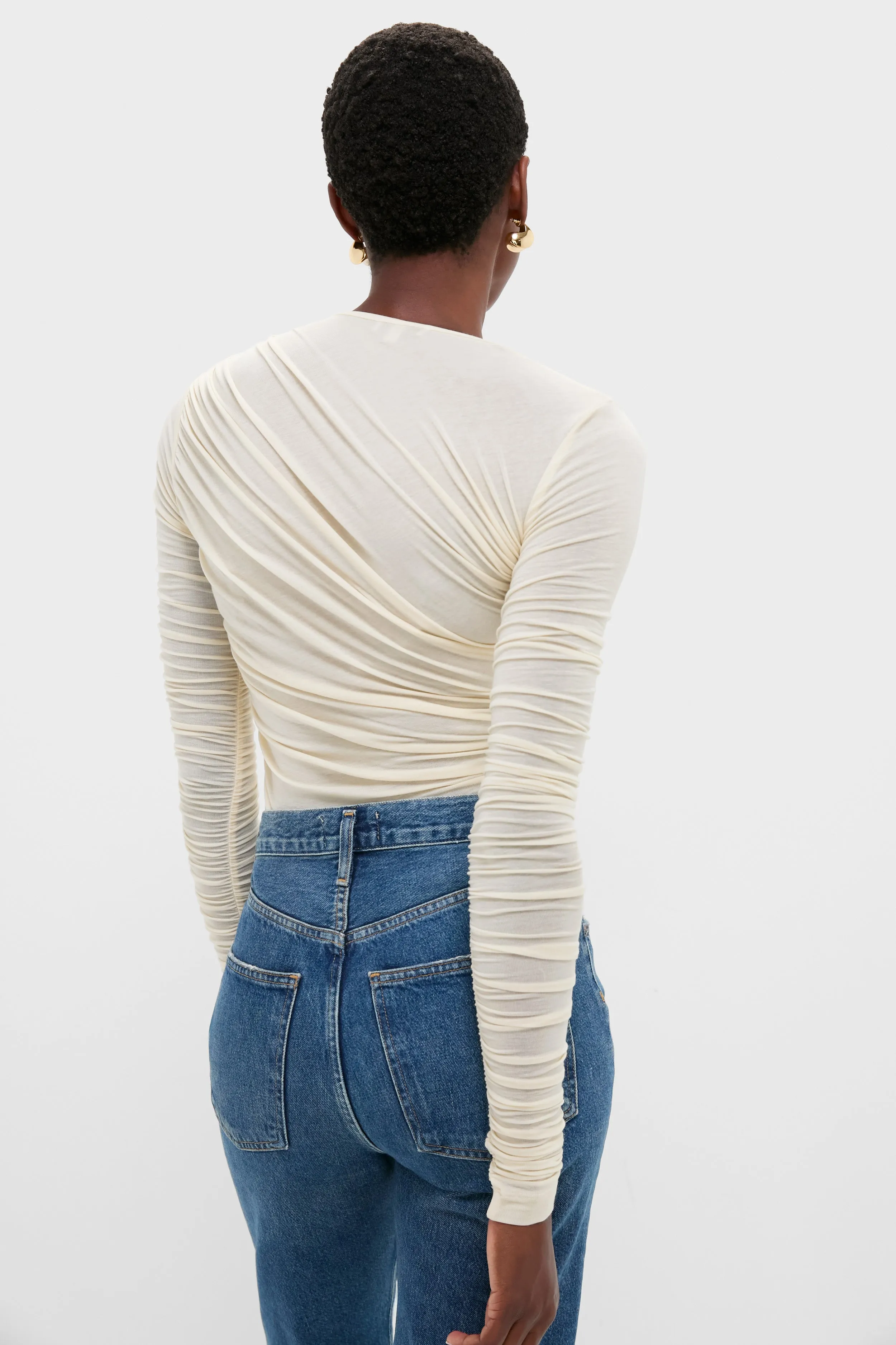 Oat Milk Tania Twist Tee sold by Tuckernuck product image thumbnail 4