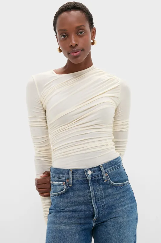 Oat Milk Tania Twist Tee sold by Tuckernuck