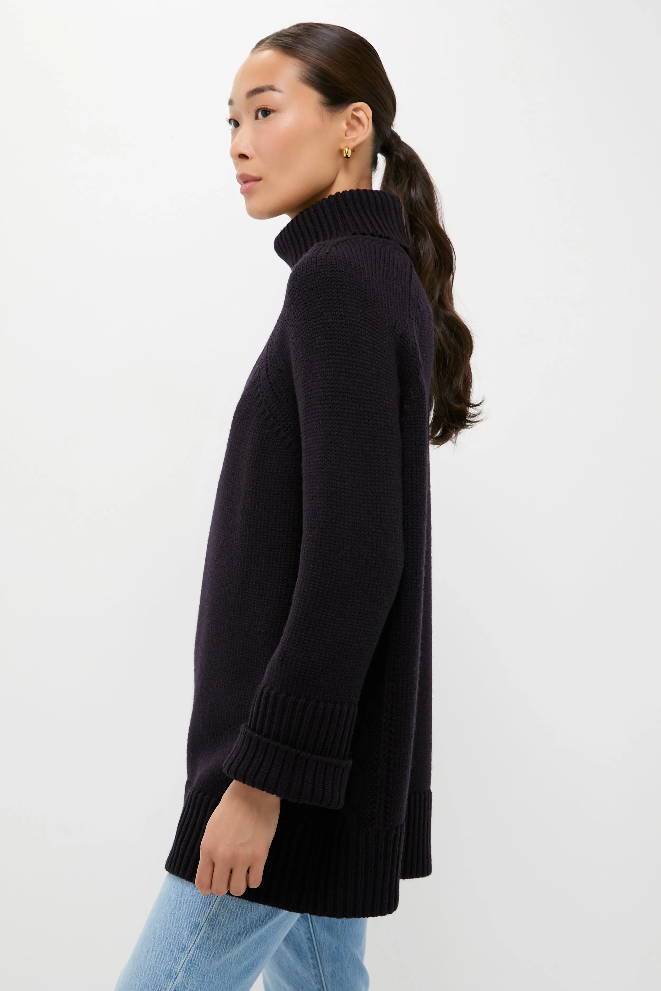 Navy Louisa Turtleneck Sweater sold by Tuckernuck product image thumbnail 3