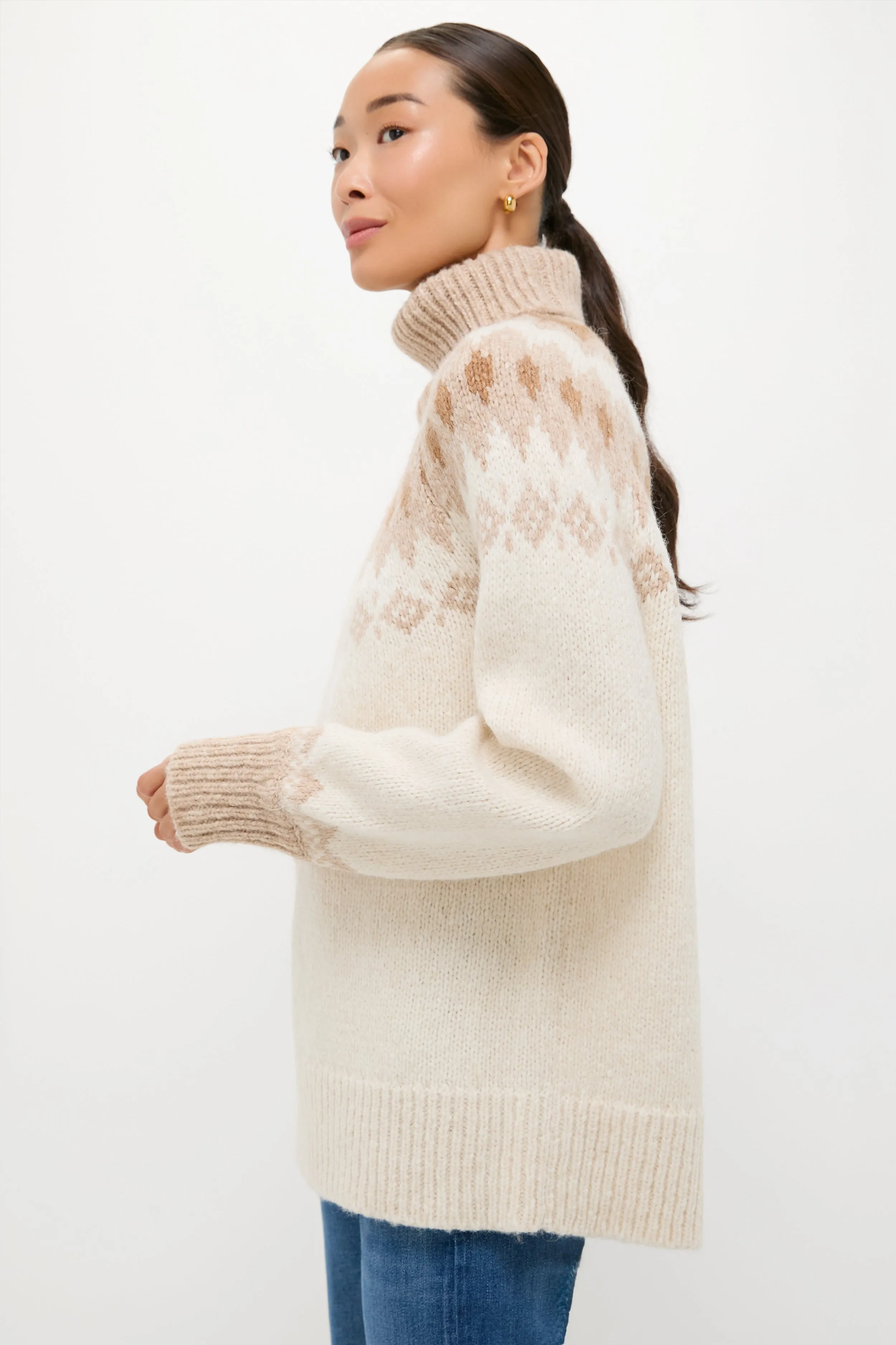 Ivory Camel Estelle Fair Isle Turtleneck sold by Tuckernuck product image thumbnail 3