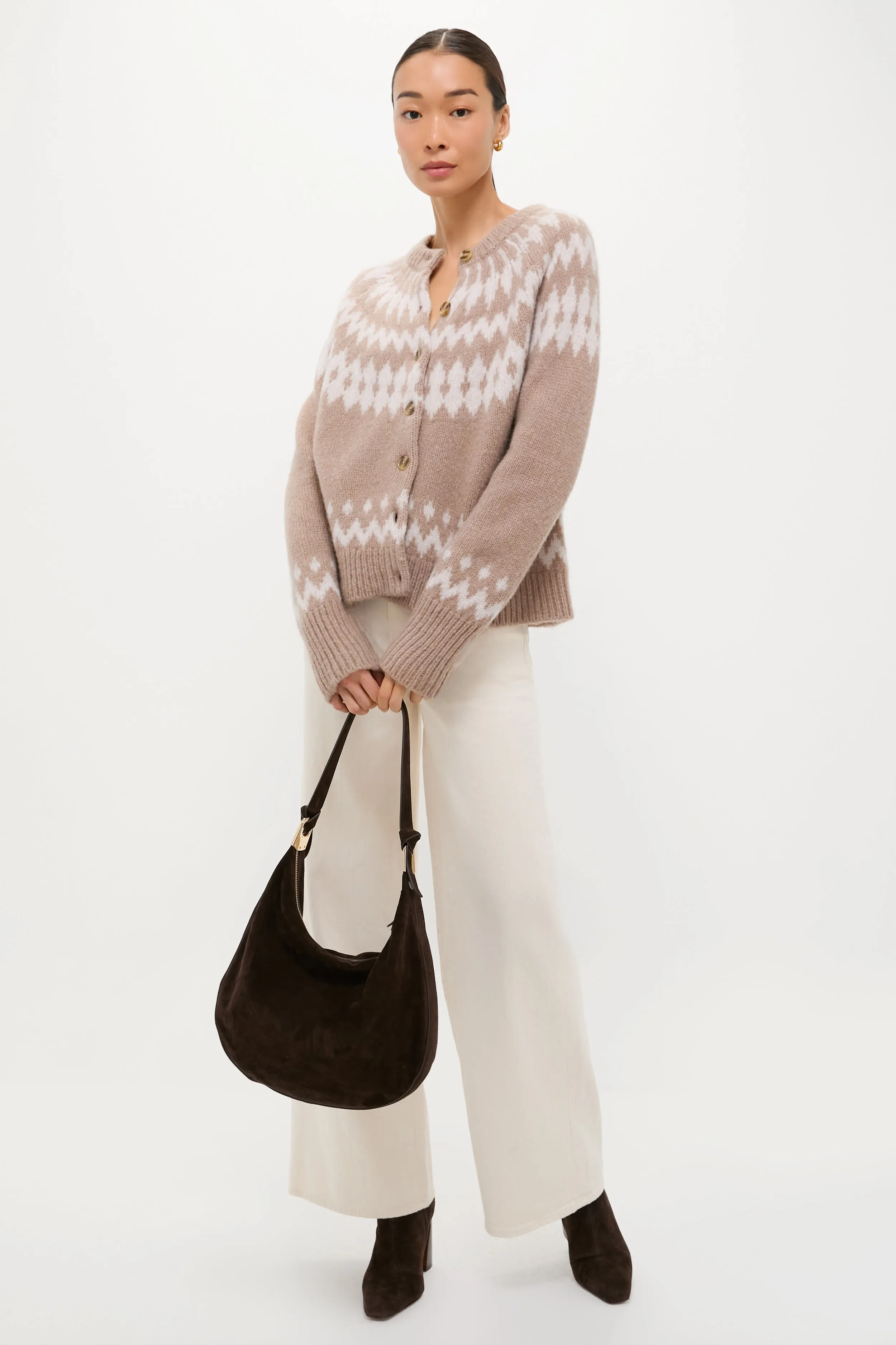 Brown and Gray Marlow Fair Isle Cardigan sold by Tuckernuck product image thumbnail 2