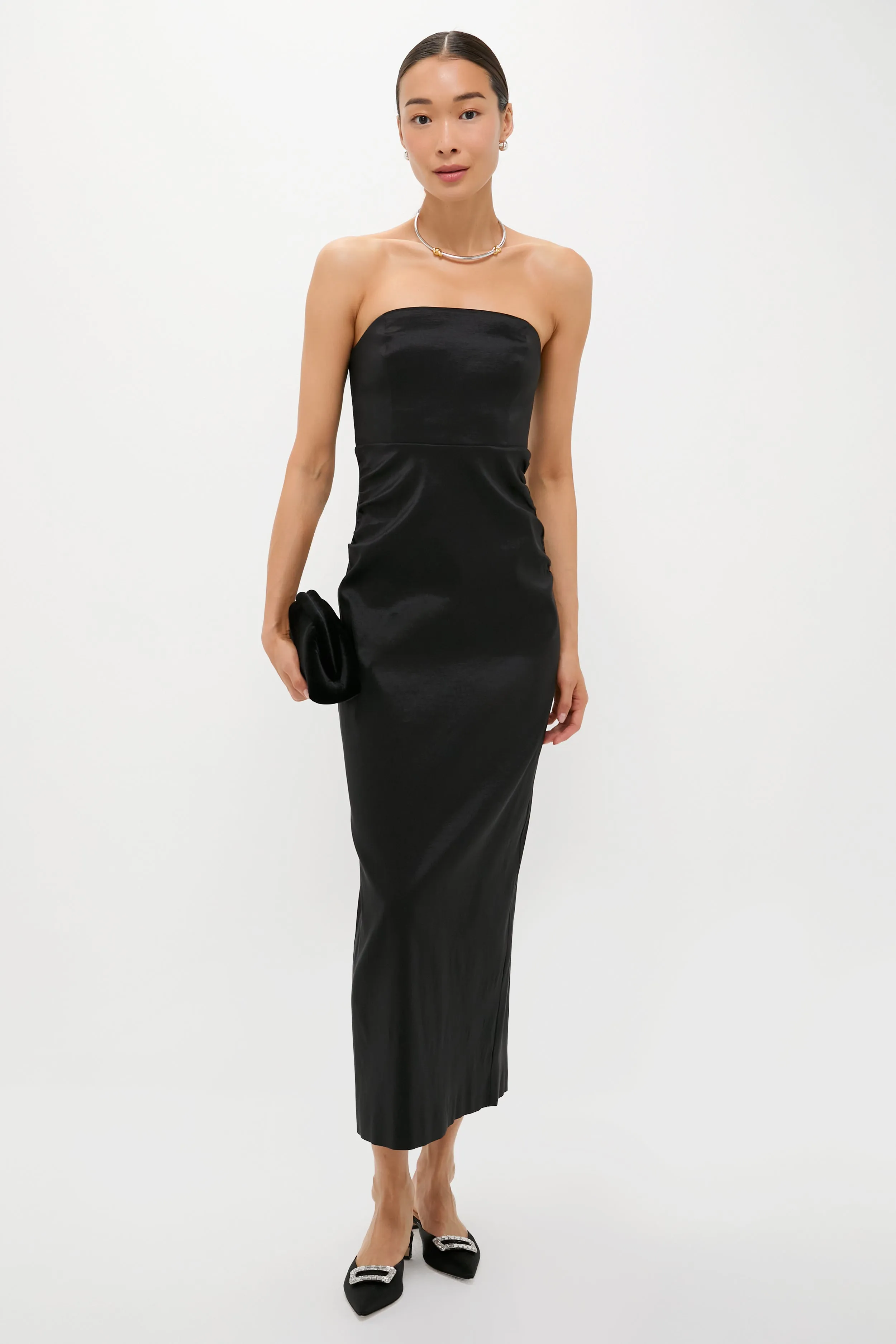 Black Taffeta Simmons Column Dress sold by Tuckernuck product image thumbnail 3