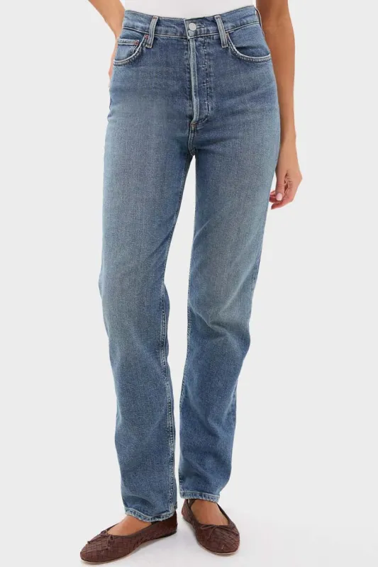 Overcast High Rise Straight 90's Pinch Waist Long sold by Tuckernuck