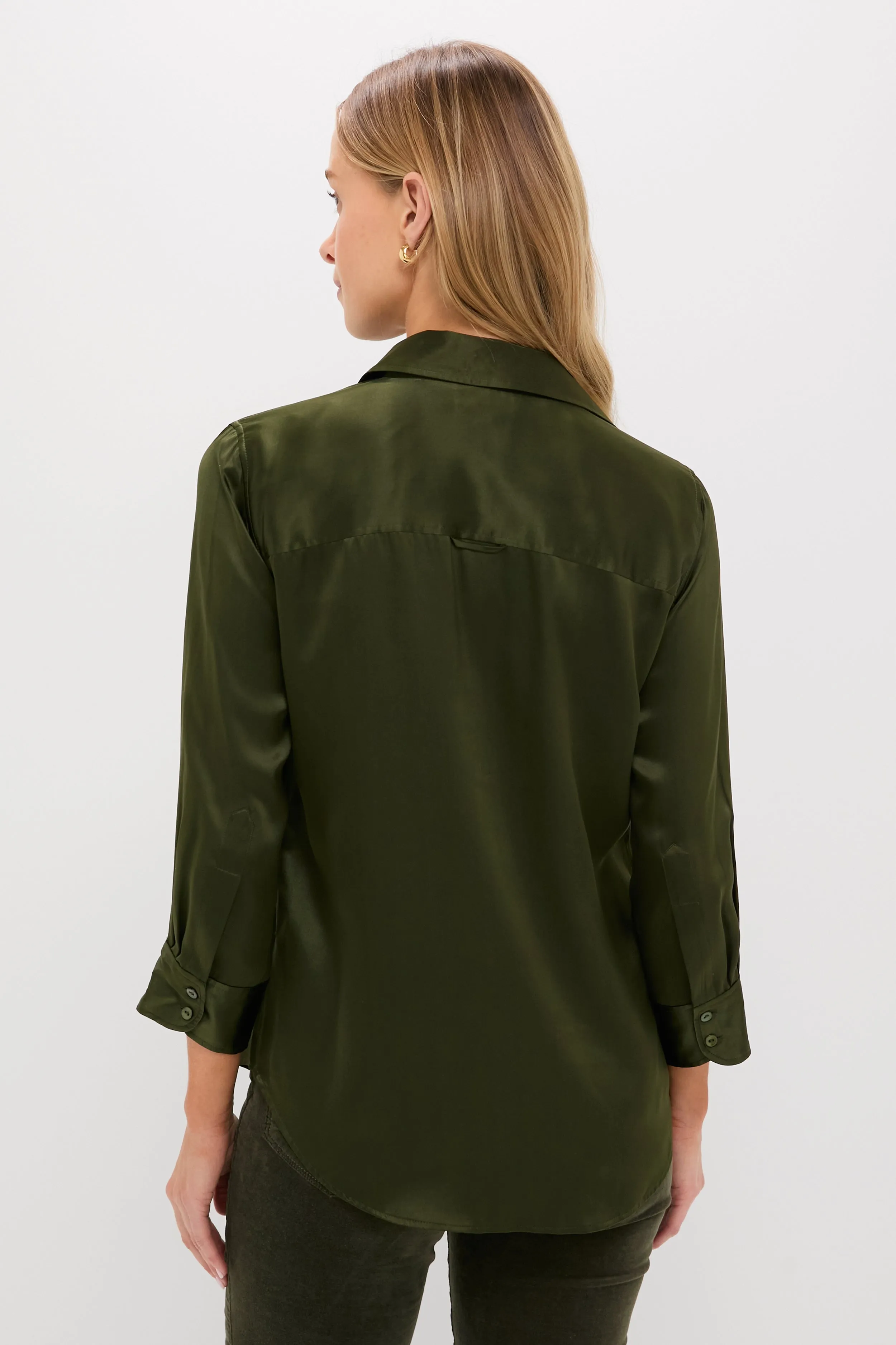 Deep Olive Dani 3/4 Sleeve Blouse sold by Tuckernuck product image thumbnail 4
