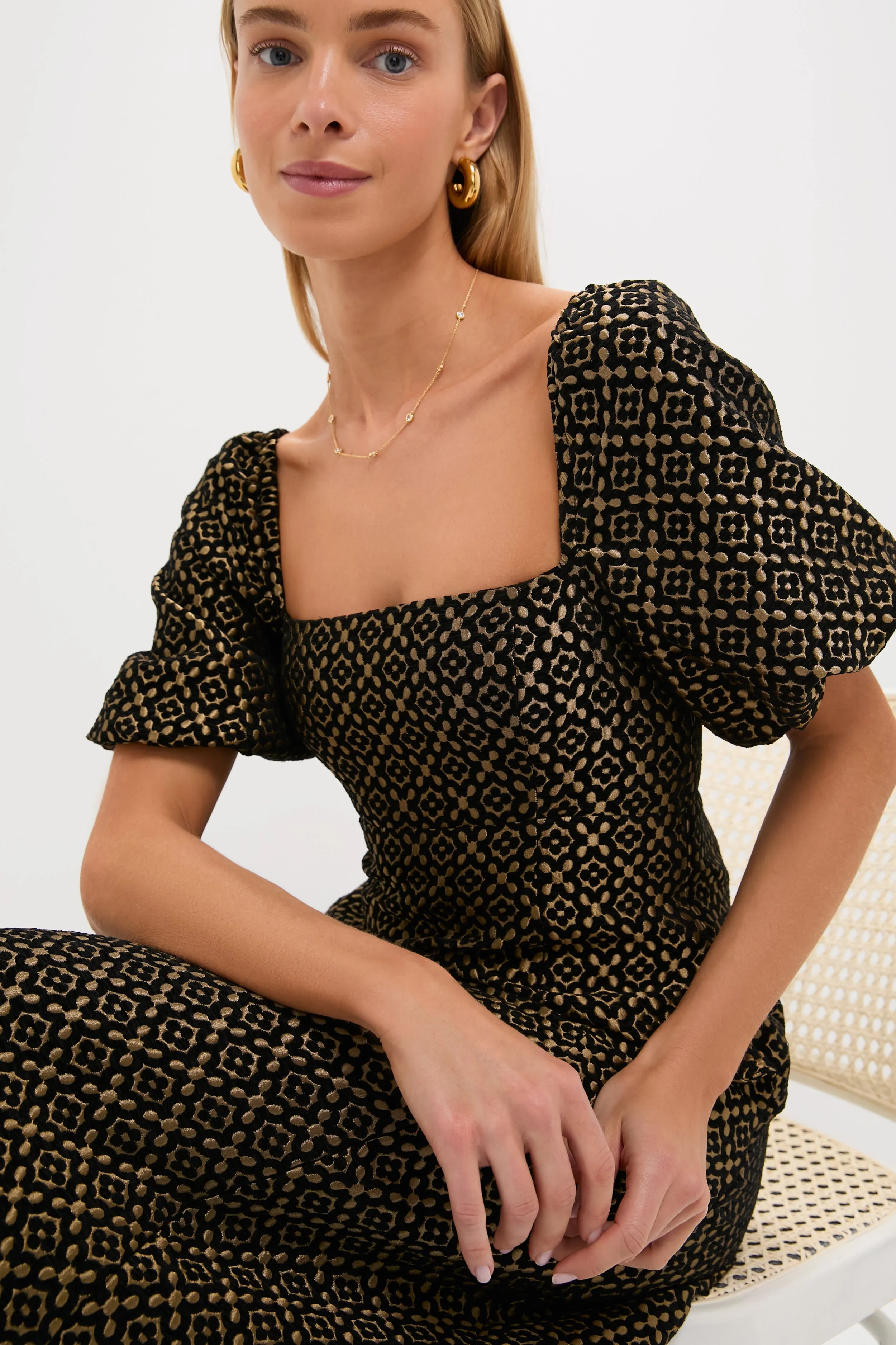 Metallic Brocade Matilda Midi Dress sold by Tuckernuck product image thumbnail 5