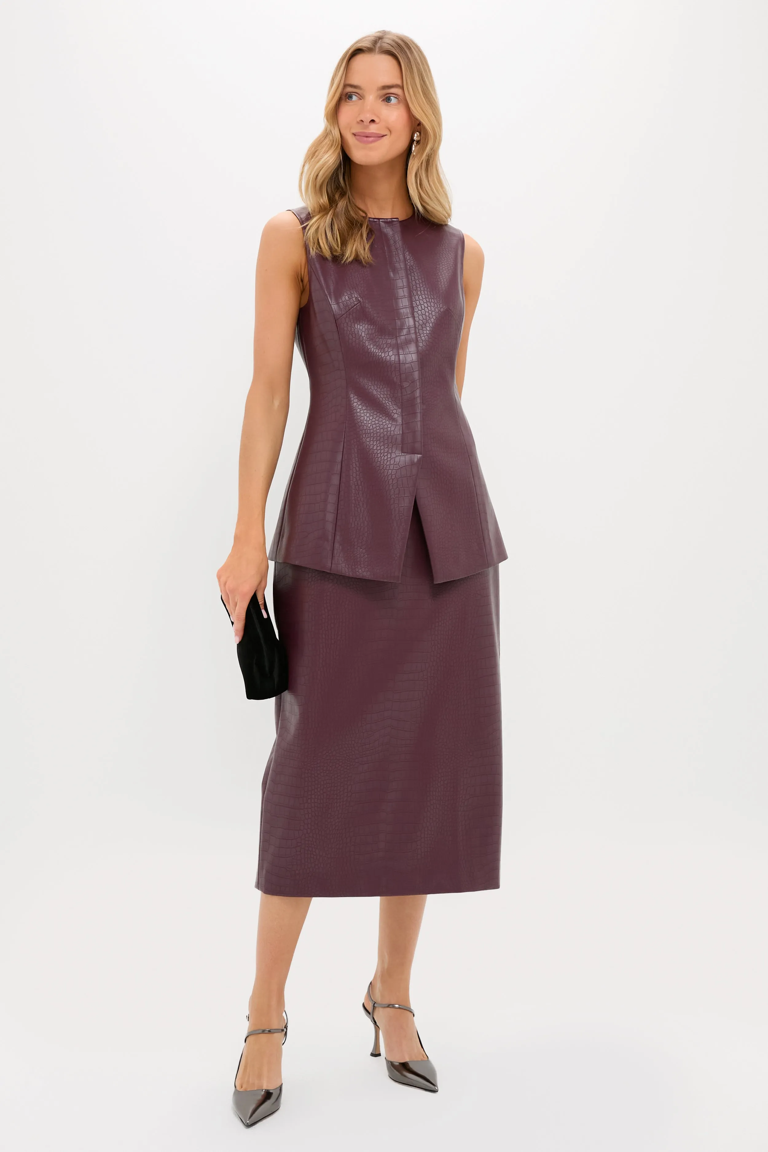 Plum Stamped Faux Leather Duke Top sold by Tuckernuck product image thumbnail 2