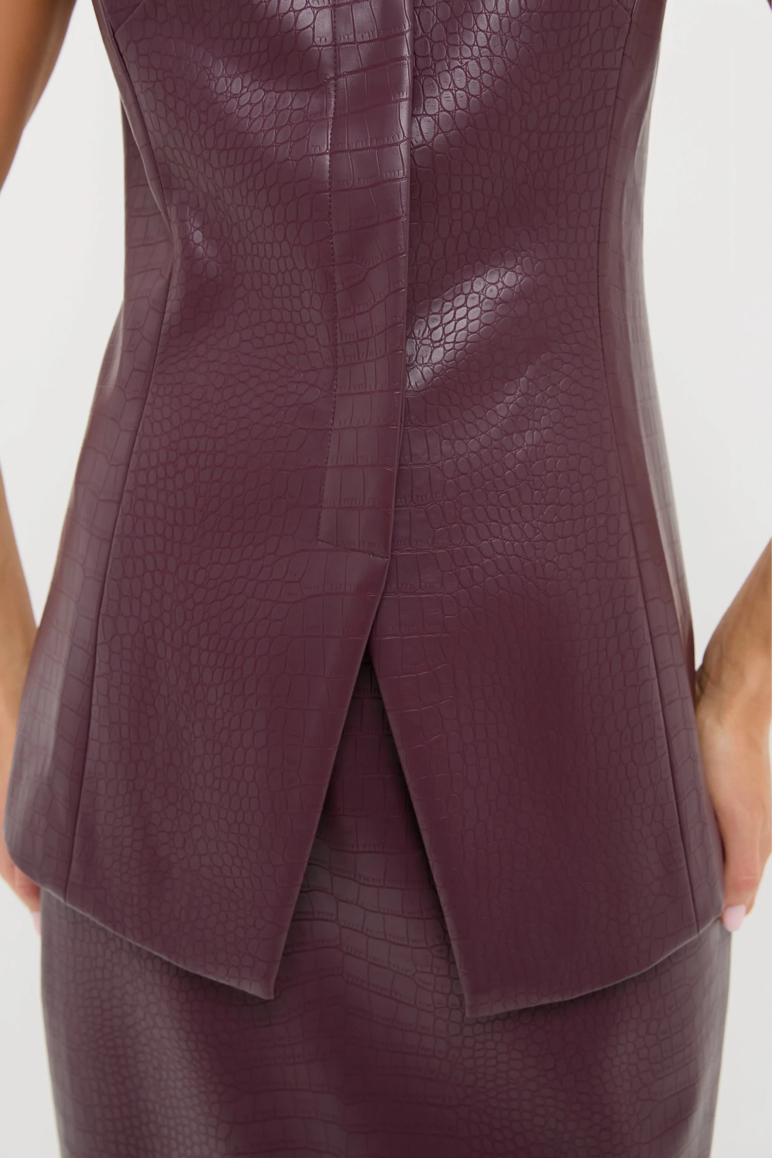 Plum Stamped Faux Leather Duke Top sold by Tuckernuck product image thumbnail 5