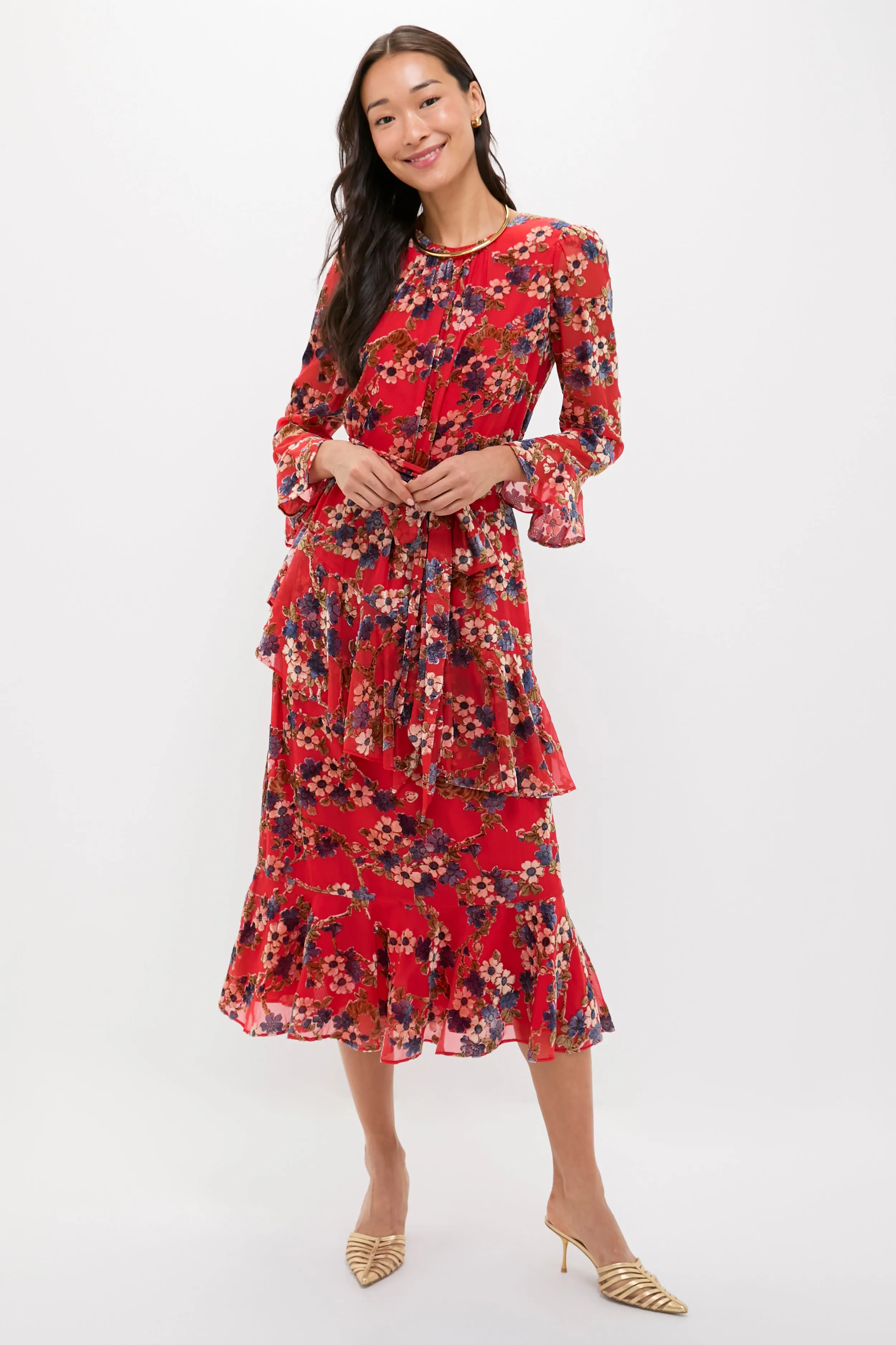 Sakura Blossom Burnout Velvet Sasha Dress sold by Tuckernuck product image thumbnail 5
