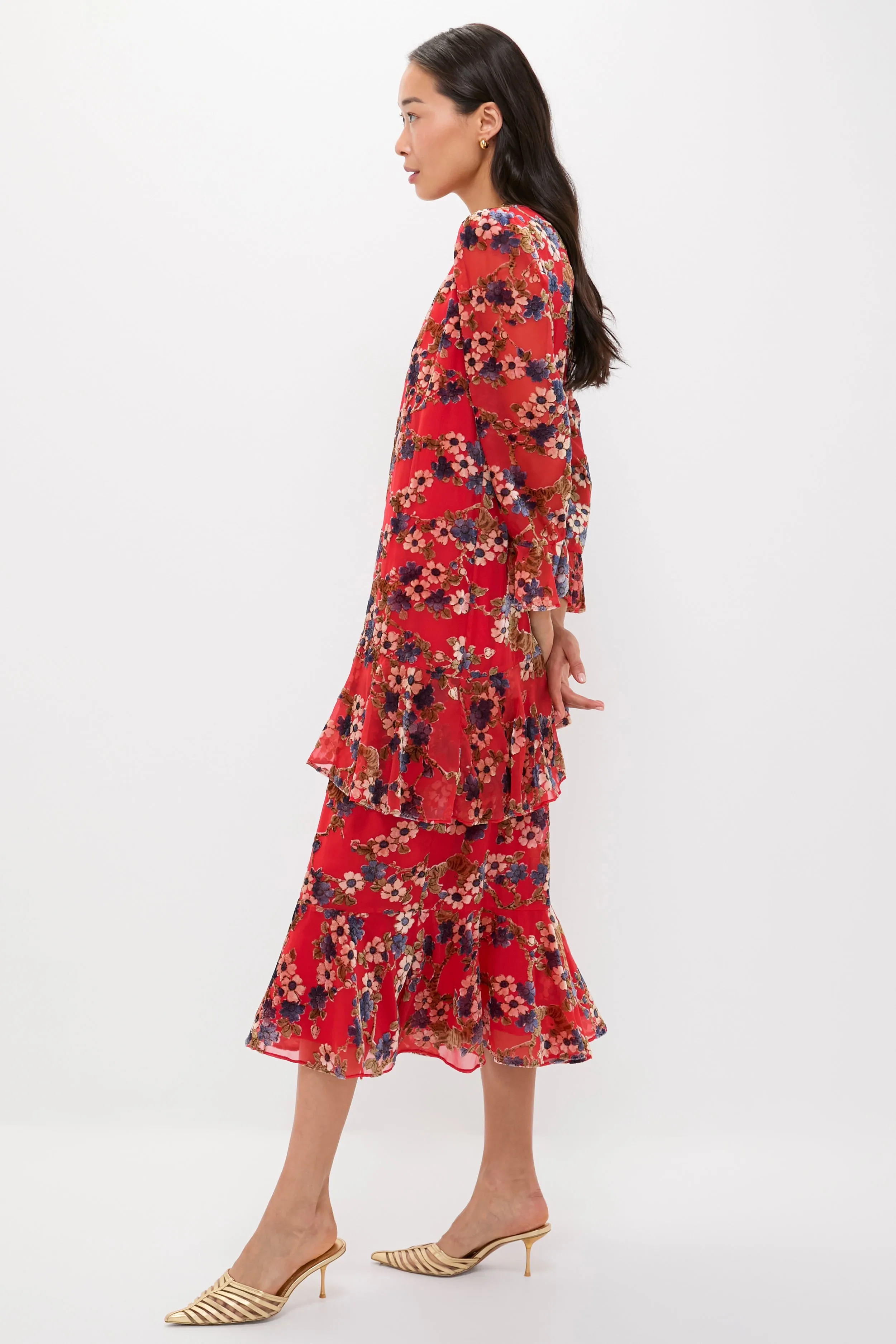 Sakura Blossom Burnout Velvet Sasha Dress sold by Tuckernuck product image thumbnail 3