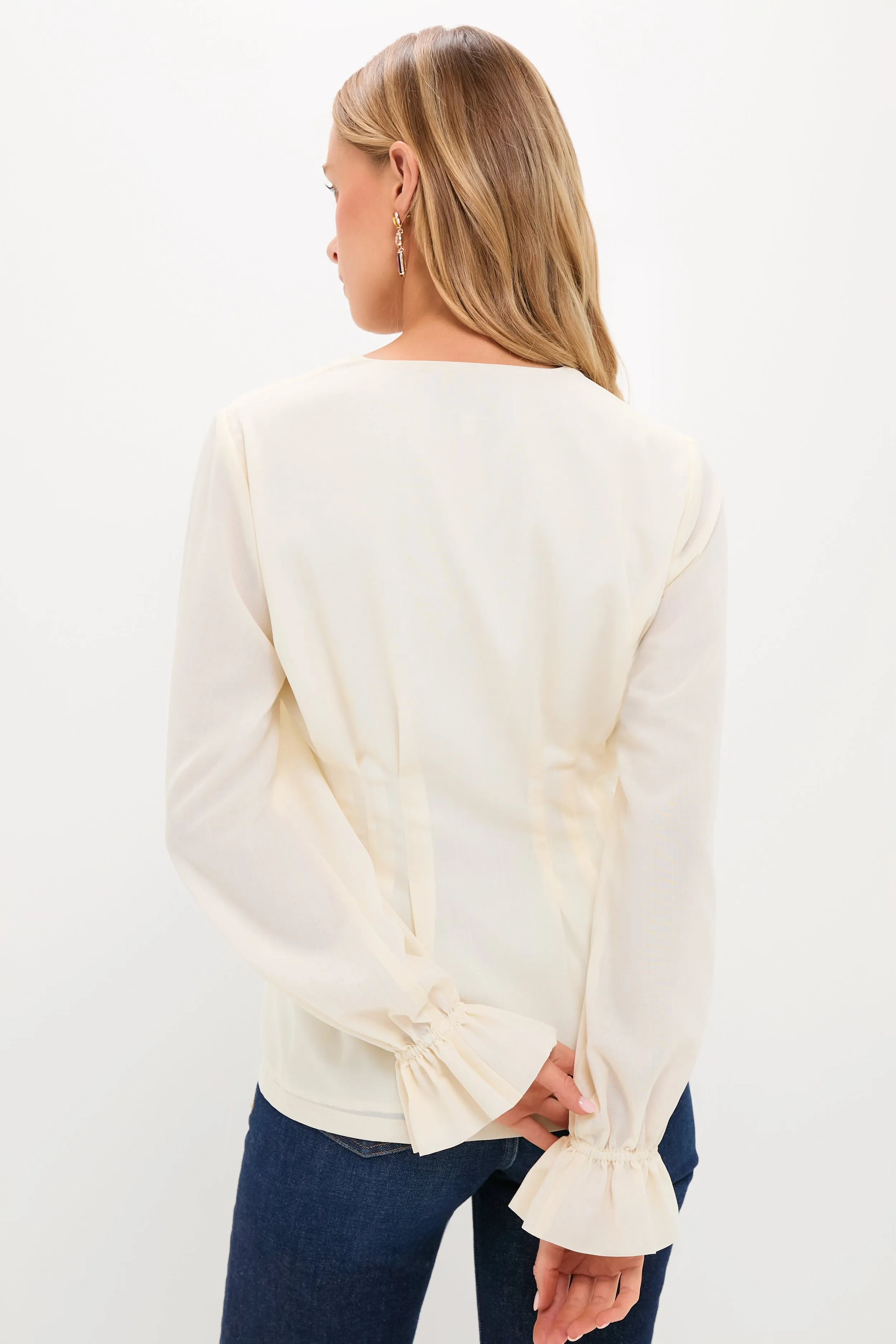 Ivory Wool Chiffon Madison Blouse sold by Tuckernuck product image thumbnail 4