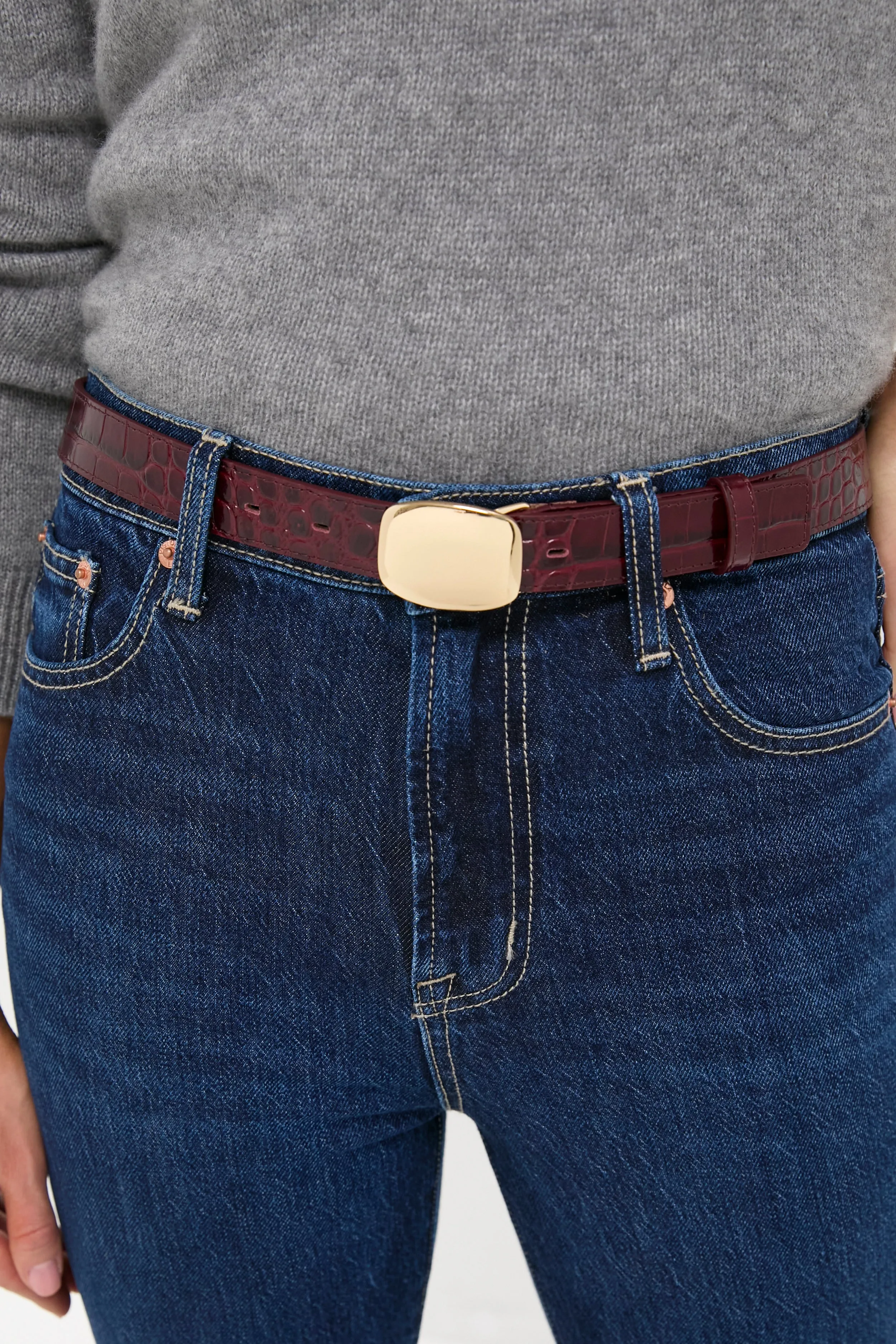 Merlot Jacob Croco Belt sold by Tuckernuck product image thumbnail 2