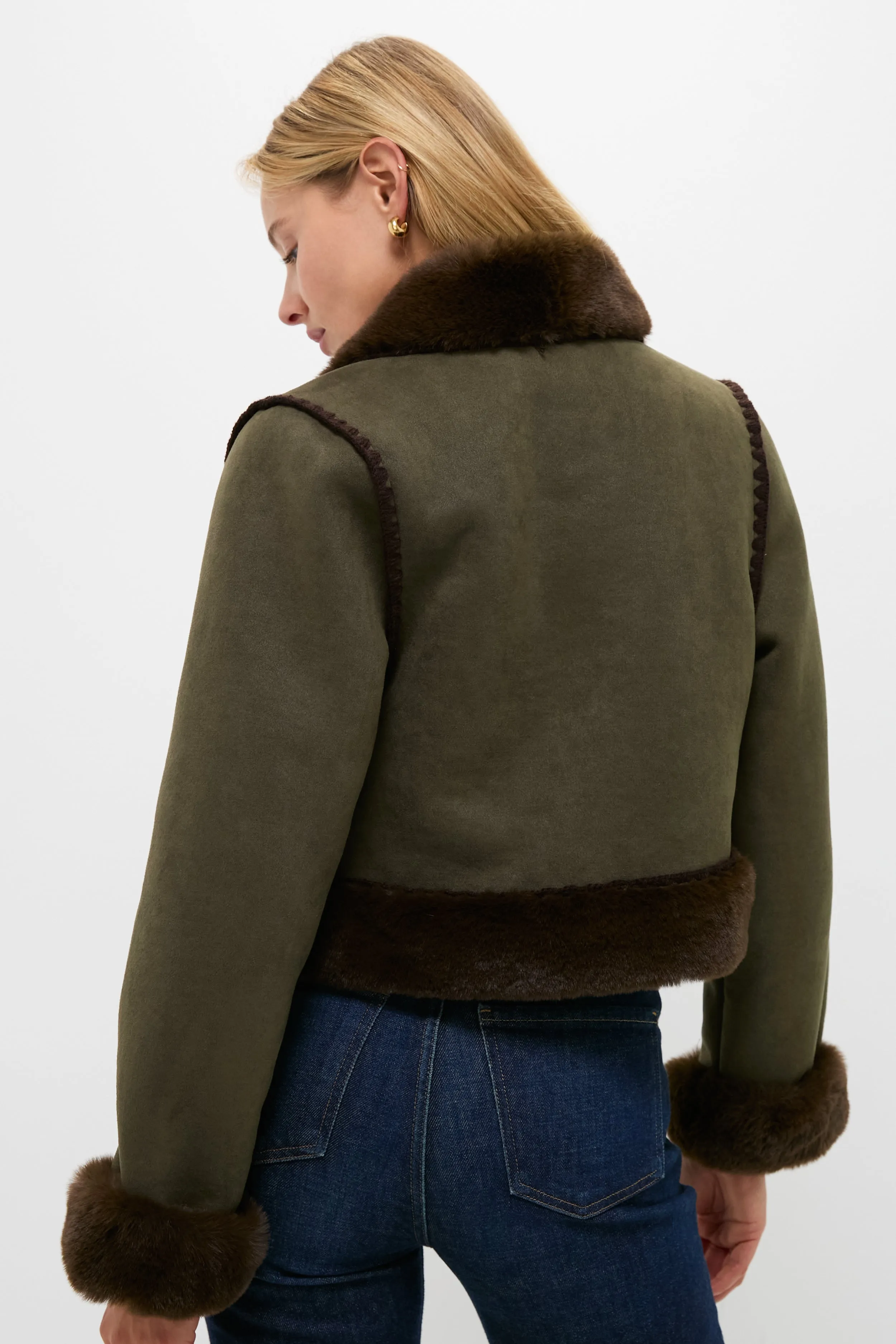 Olive Faux Suede & Fur Harding Jacket sold by Tuckernuck product image thumbnail 4
