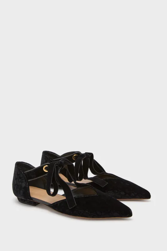 Black Corinna Bow Flats sold by Tuckernuck