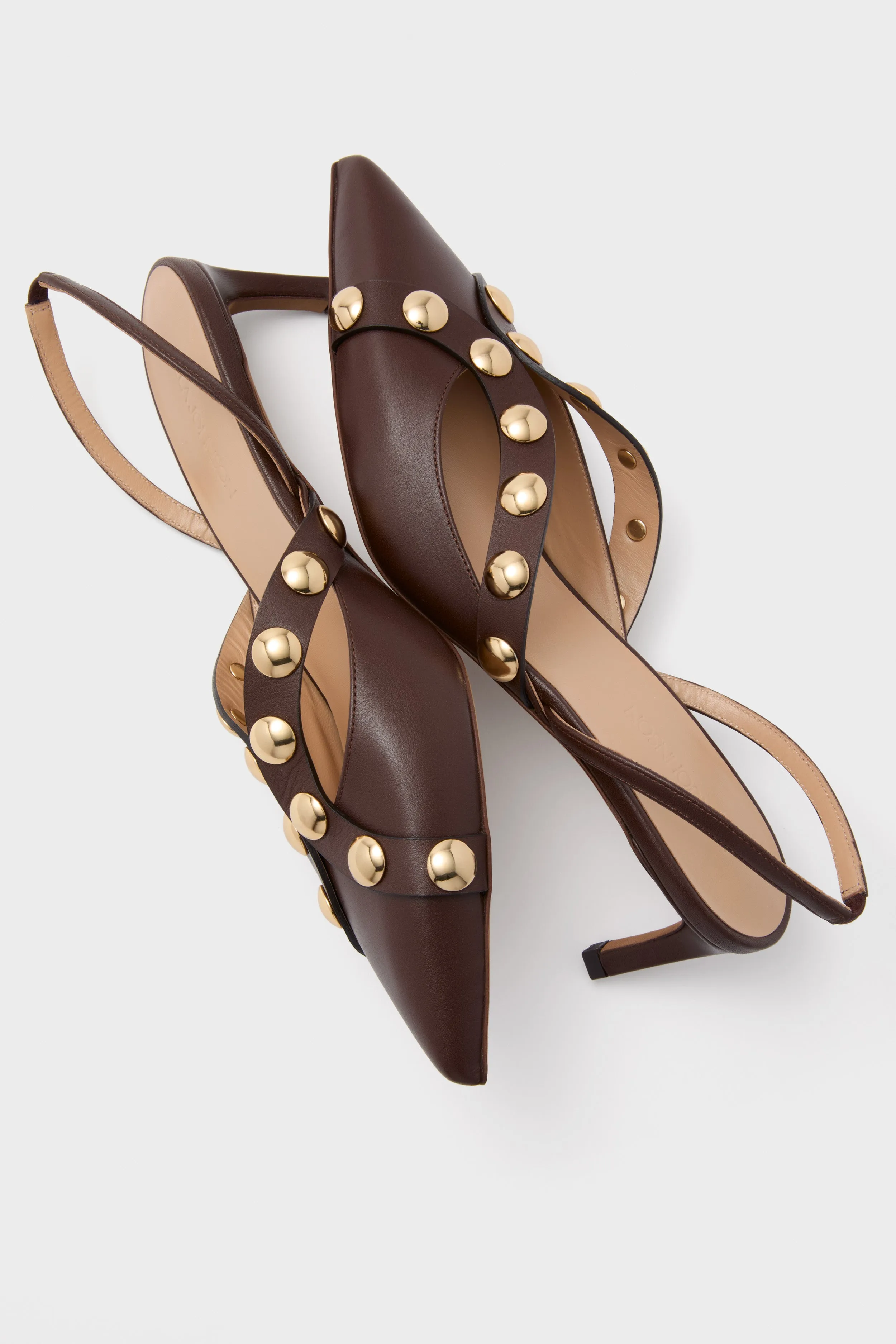 Dark Brown Vendome Studded Kitten Heels sold by Tuckernuck product image thumbnail 2