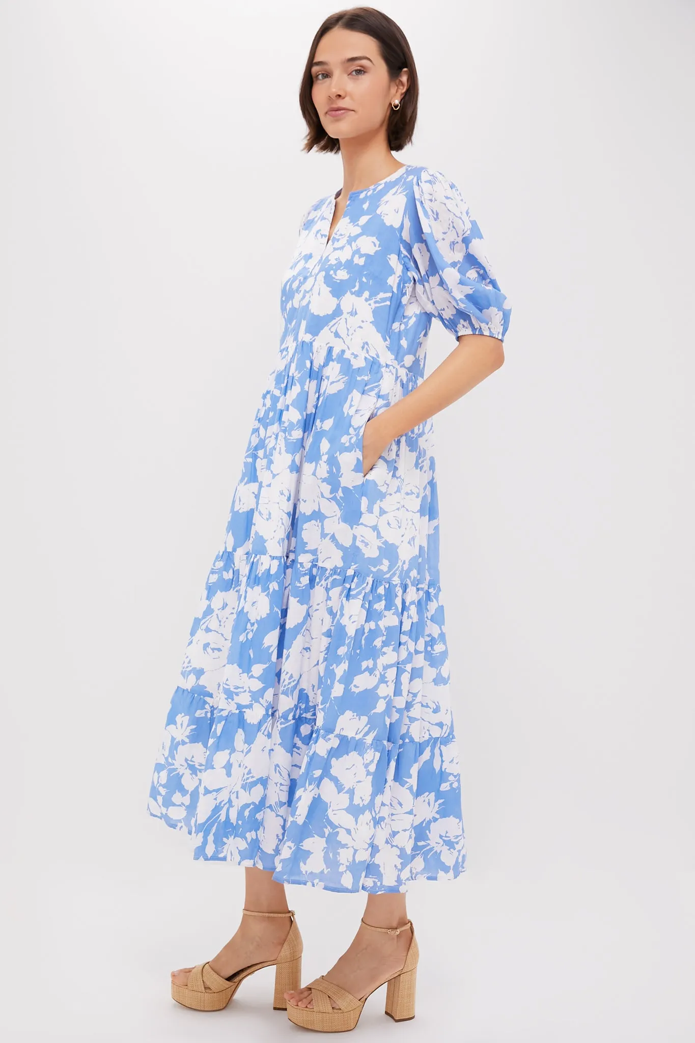 Blue & White Floral Cisco Maxi Dress sold by Tuckernuck product image thumbnail 3