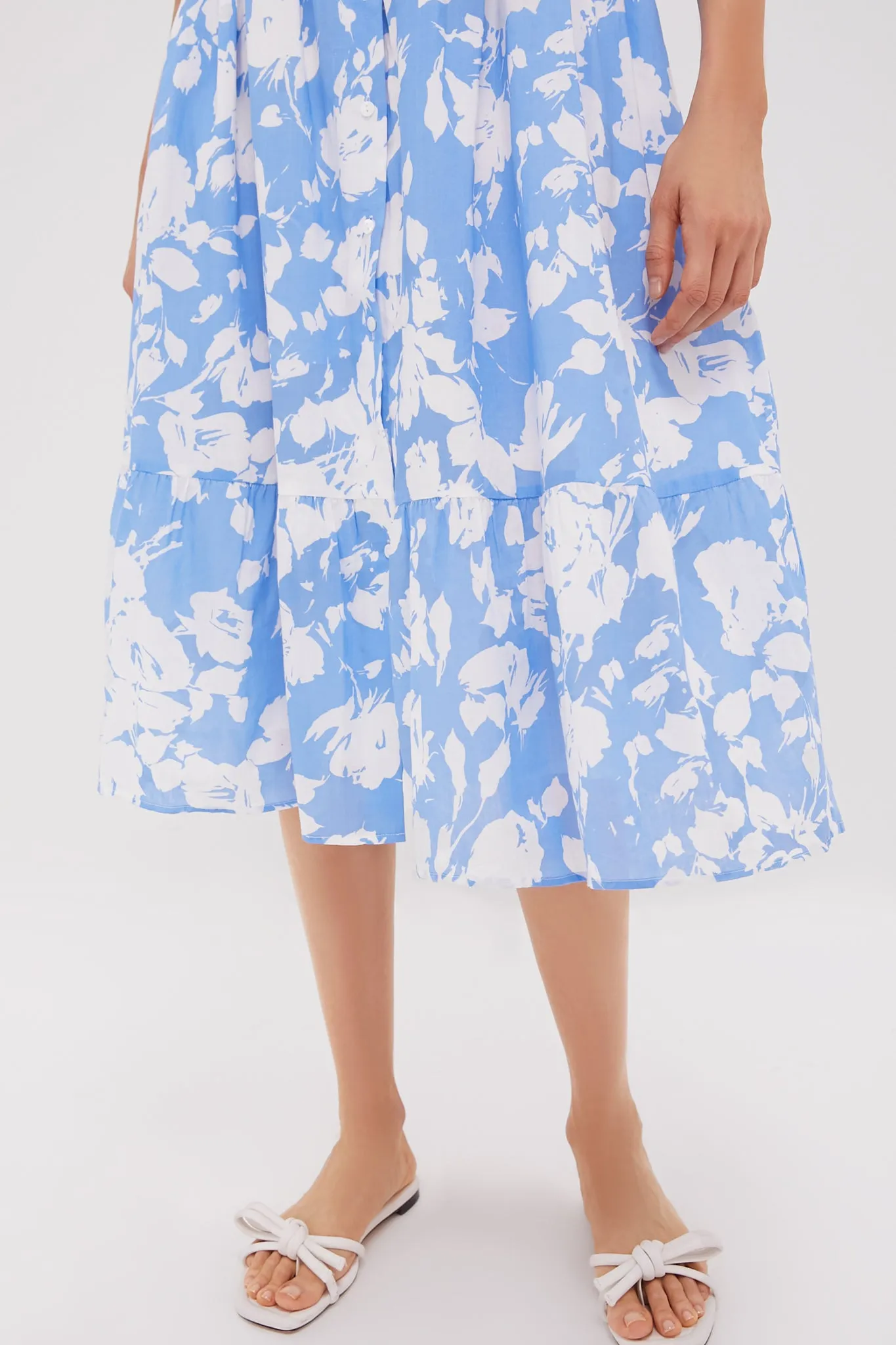 Blue & White Floral Lupine Midi Dress sold by Tuckernuck product image thumbnail 5