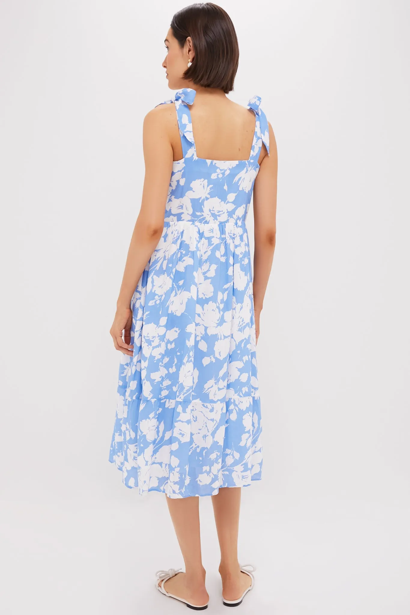 Blue & White Floral Lupine Midi Dress sold by Tuckernuck product image thumbnail 4