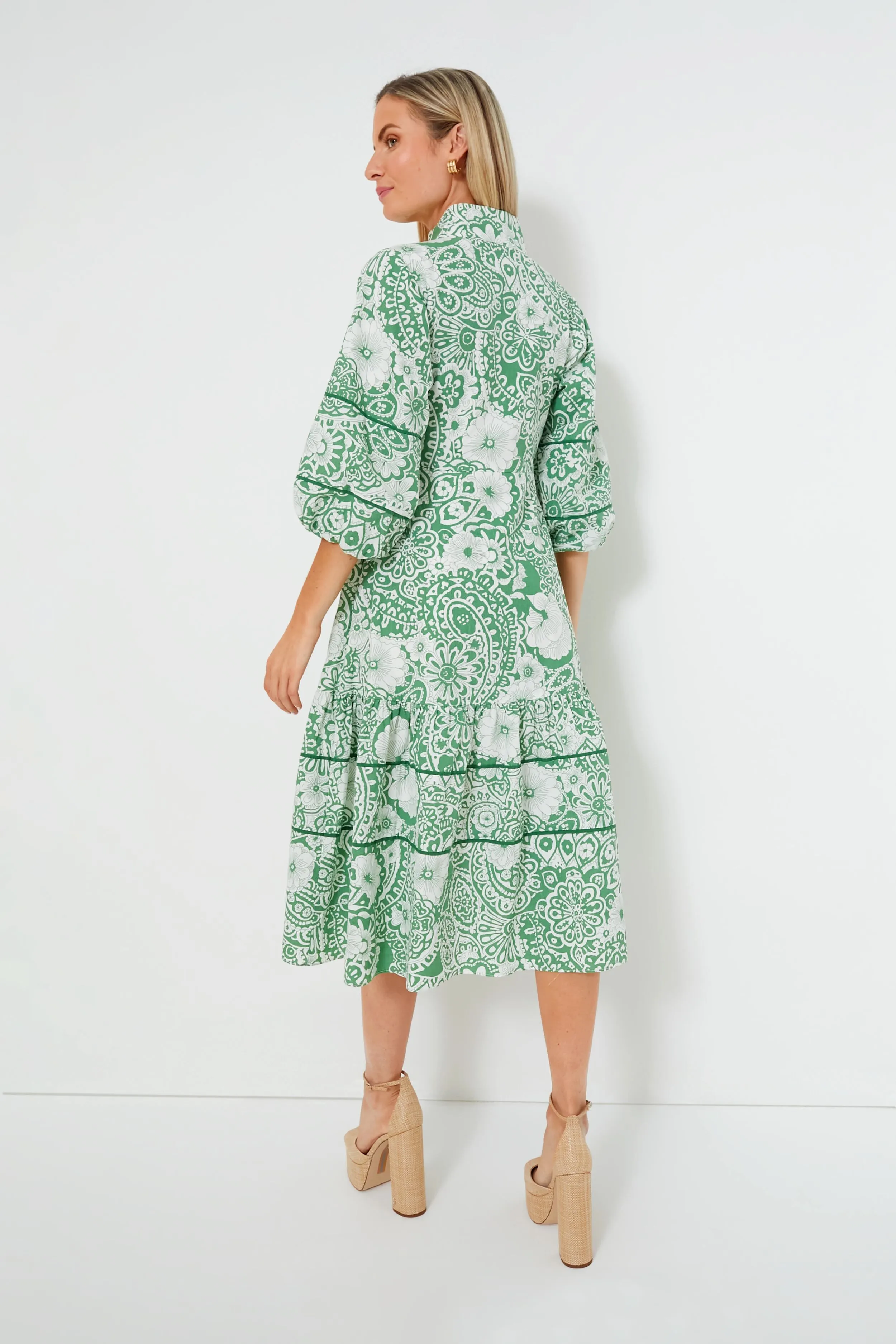 Green & White Floral Hillsborough Midi Dress sold by Tuckernuck product image thumbnail 5