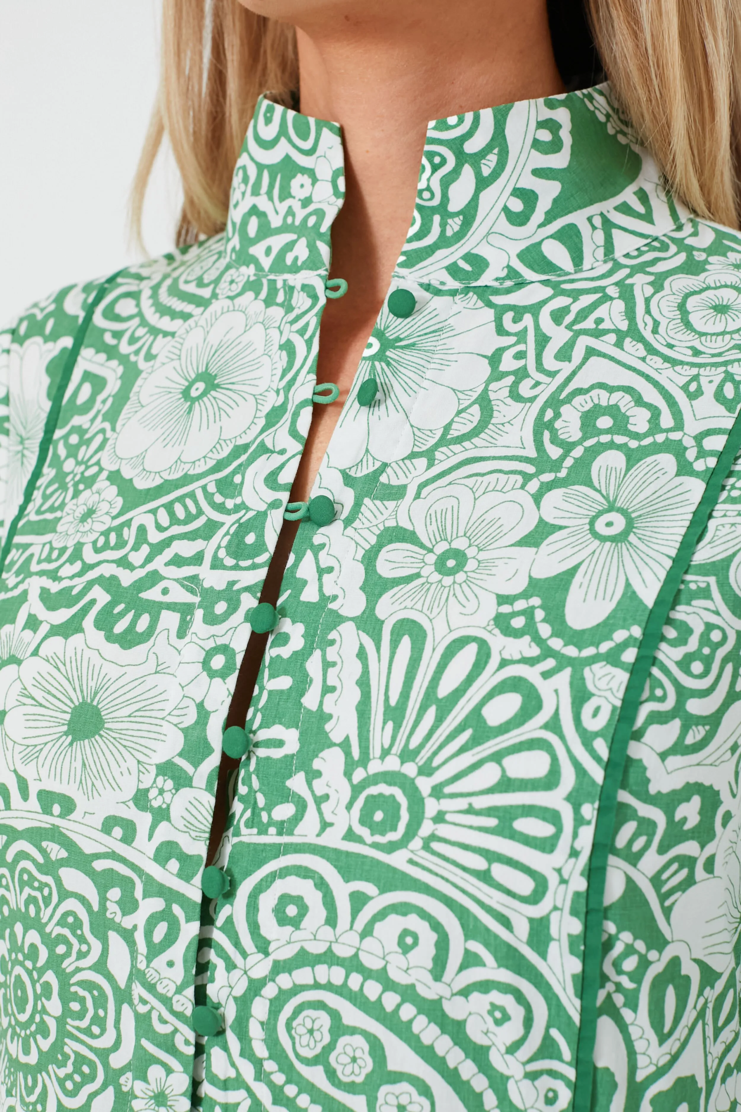 Green & White Floral Hillsborough Midi Dress sold by Tuckernuck product image thumbnail 2