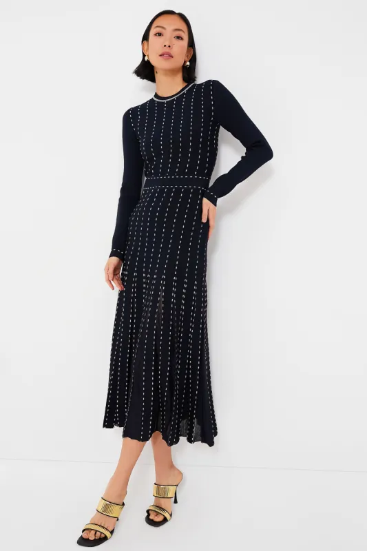 Midnight Multi Lunette Long Sleeve Midi Dress made by Tuckernuck