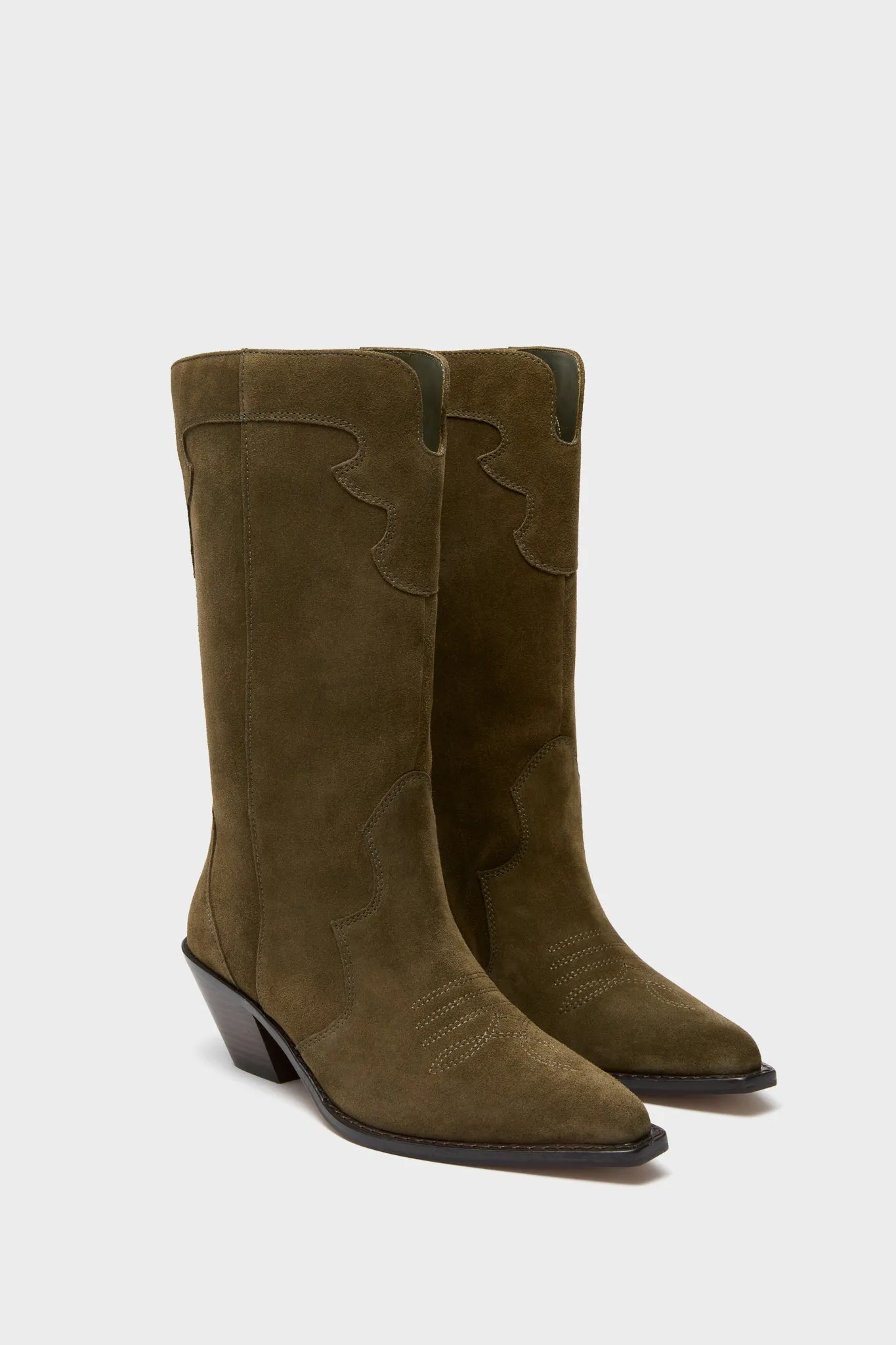Dark Olive Suede Wilson Cowboy Boots sold by Tuckernuck product image thumbnail 4
