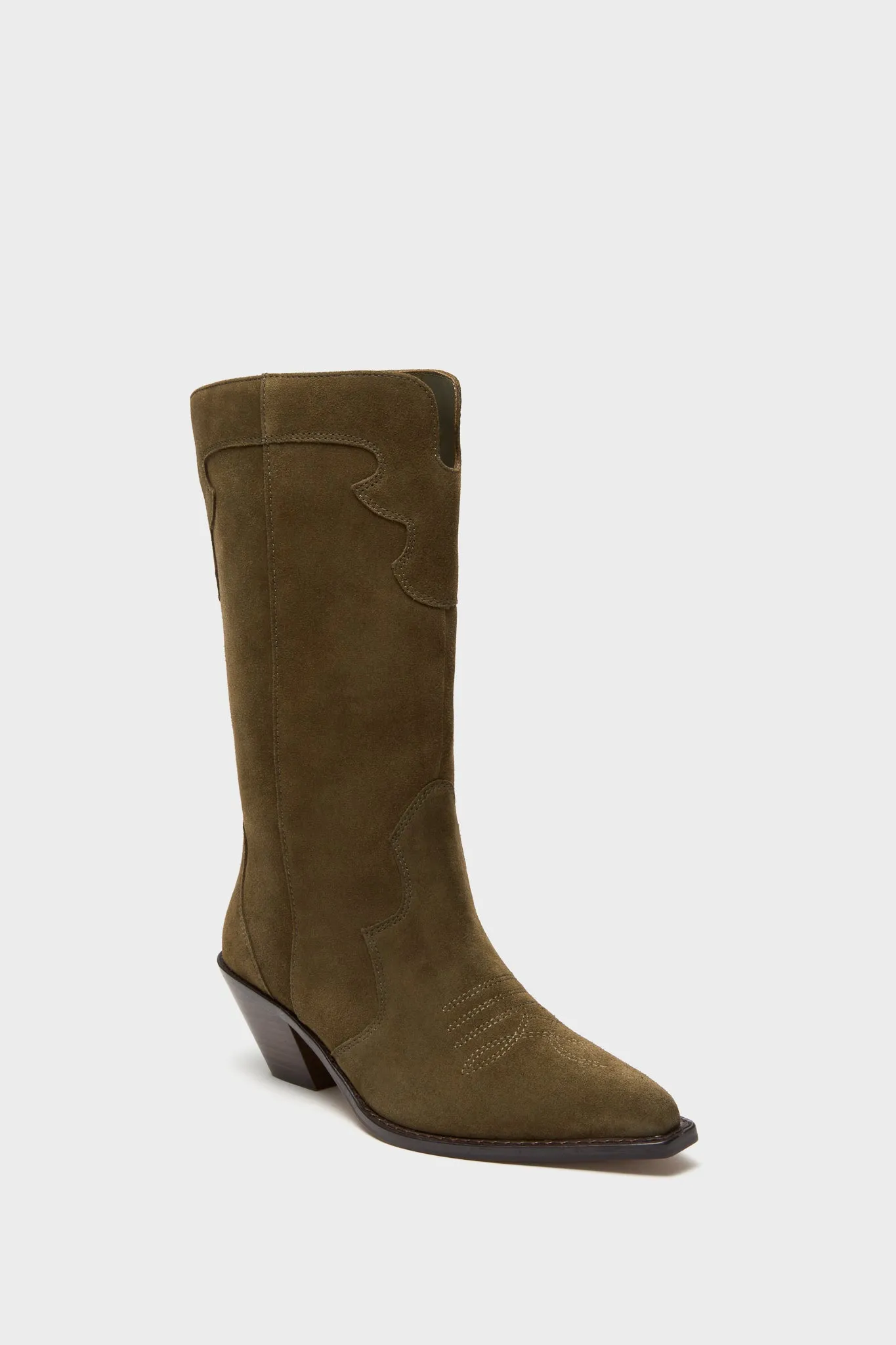 Dark Olive Suede Wilson Cowboy Boots sold by Tuckernuck