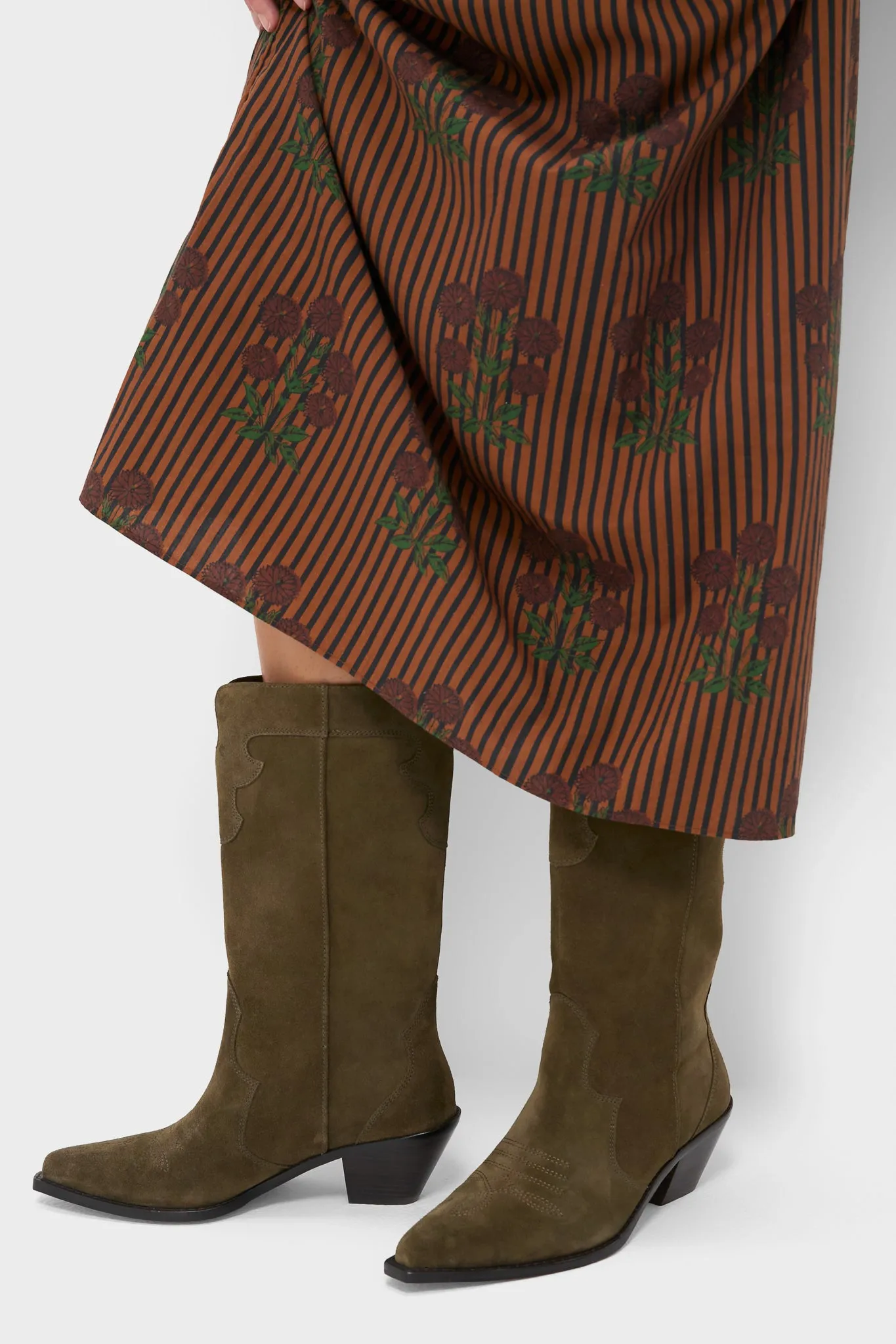 Dark Olive Suede Wilson Cowboy Boots sold by Tuckernuck product image thumbnail 2