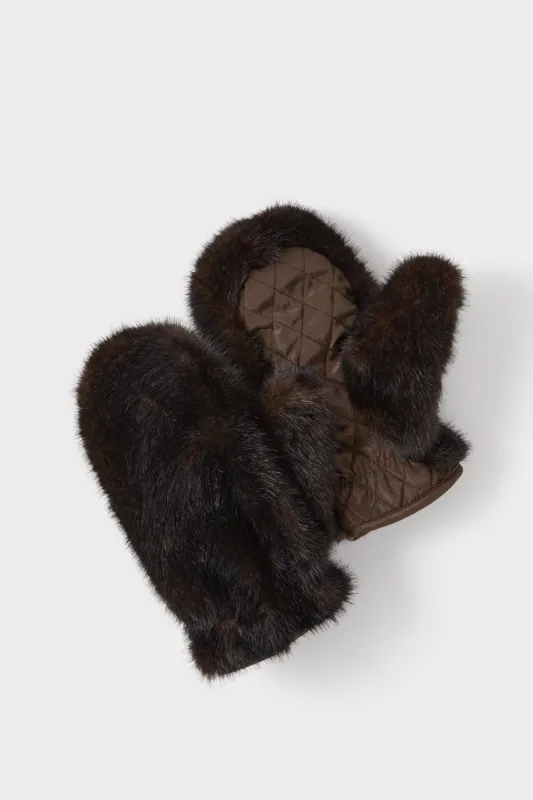 Brown Fur Mittens sold by Tuckernuck