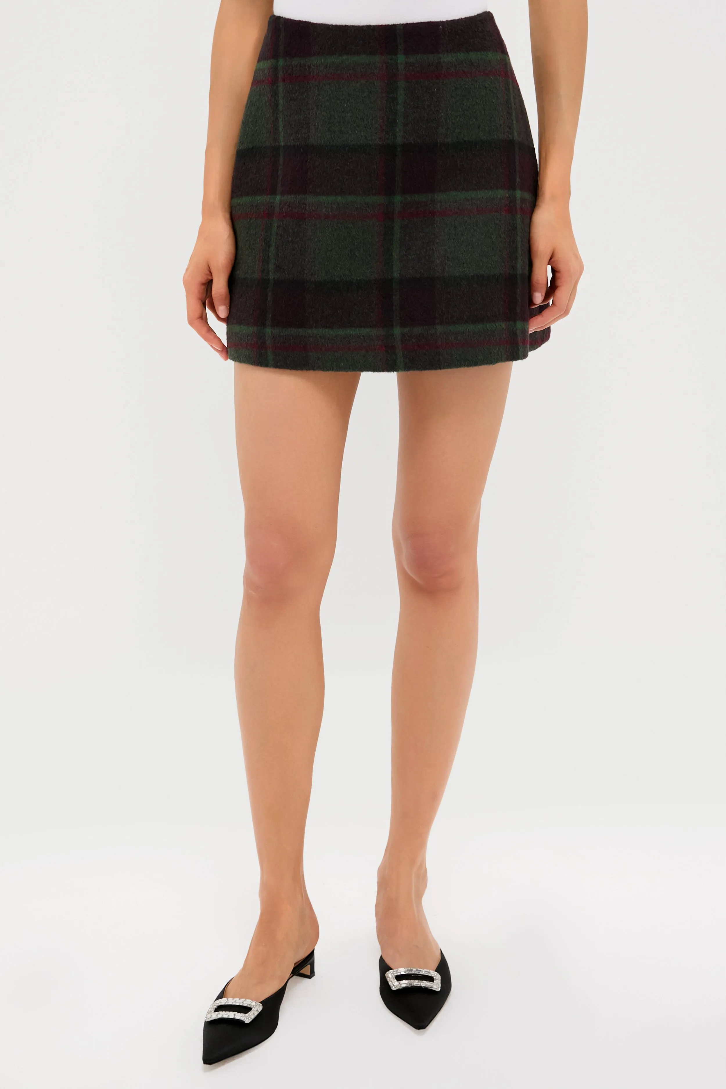 Forest Plaid Wool Meg Mini Skirt sold by Tuckernuck product image thumbnail 2