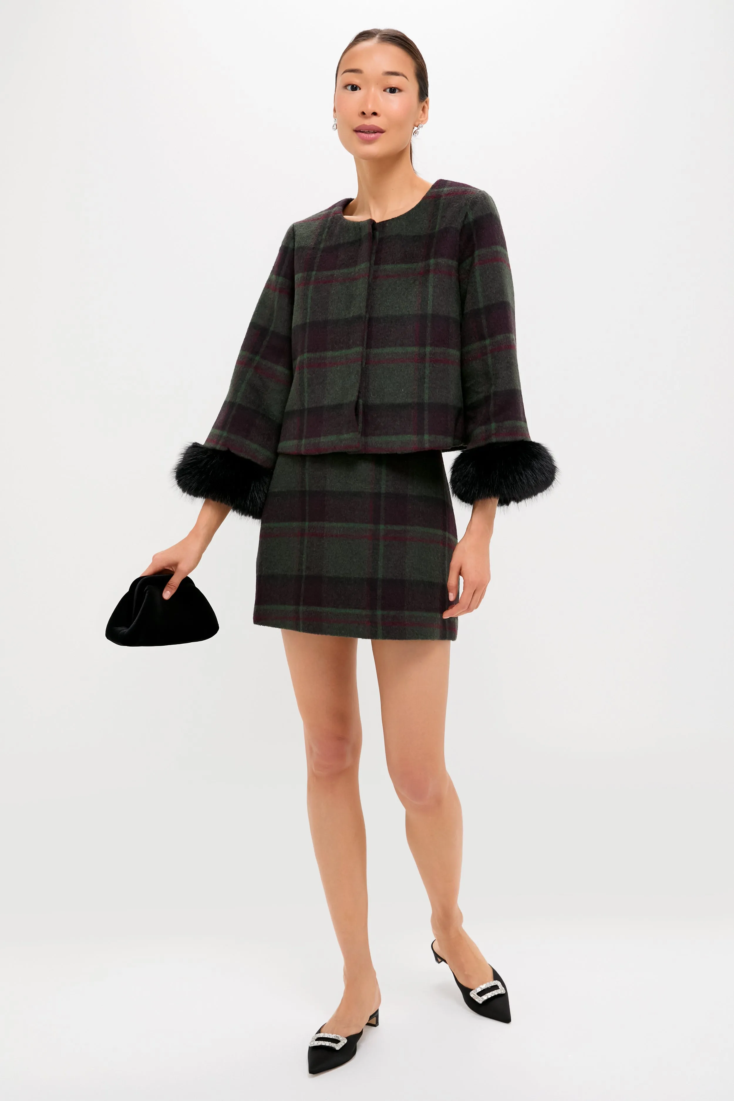 Forest Plaid Wool Meg Mini Skirt sold by Tuckernuck product image thumbnail 3